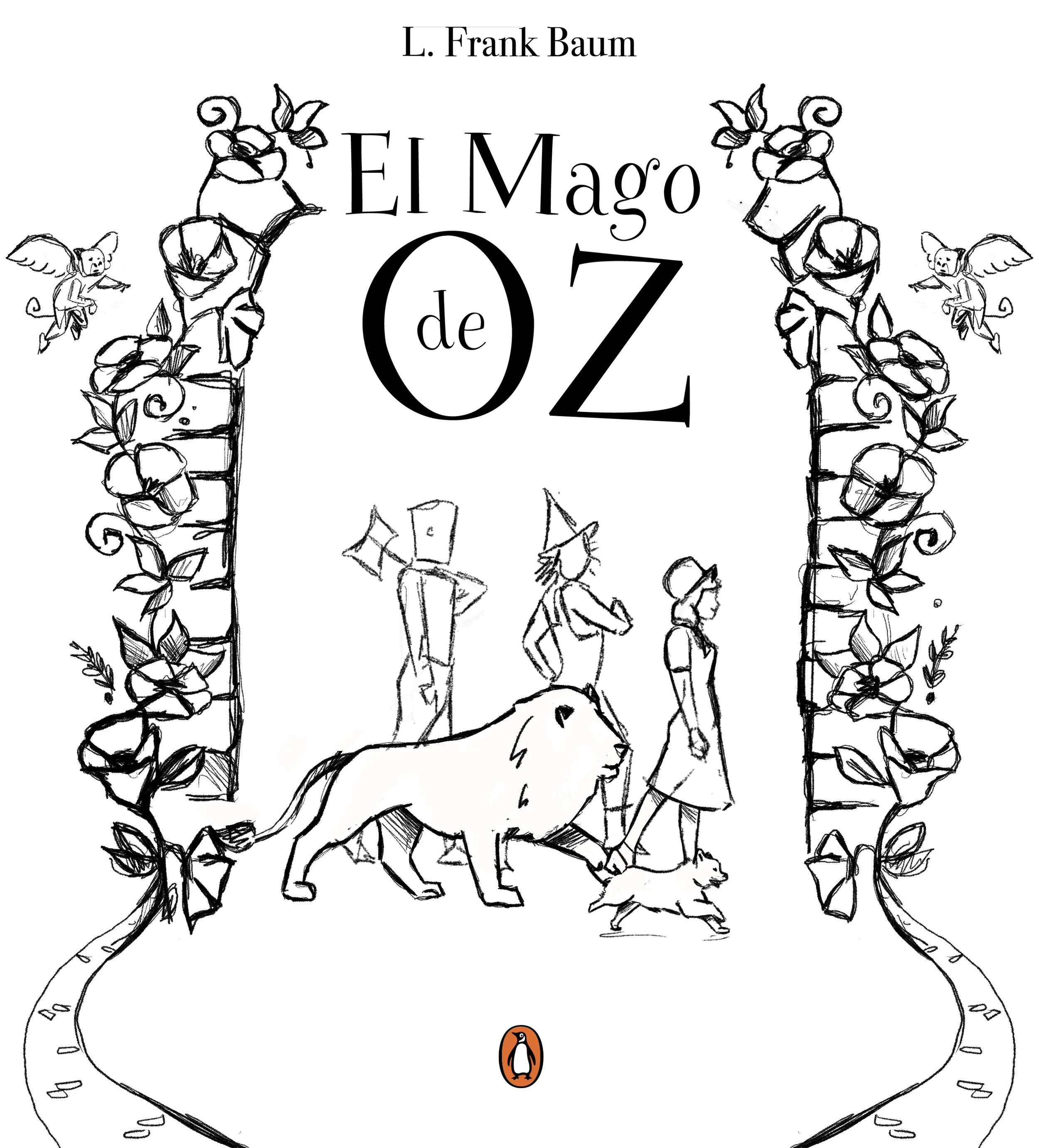 Boceto para la cubierta del libro ilustrado El Mago de Oz