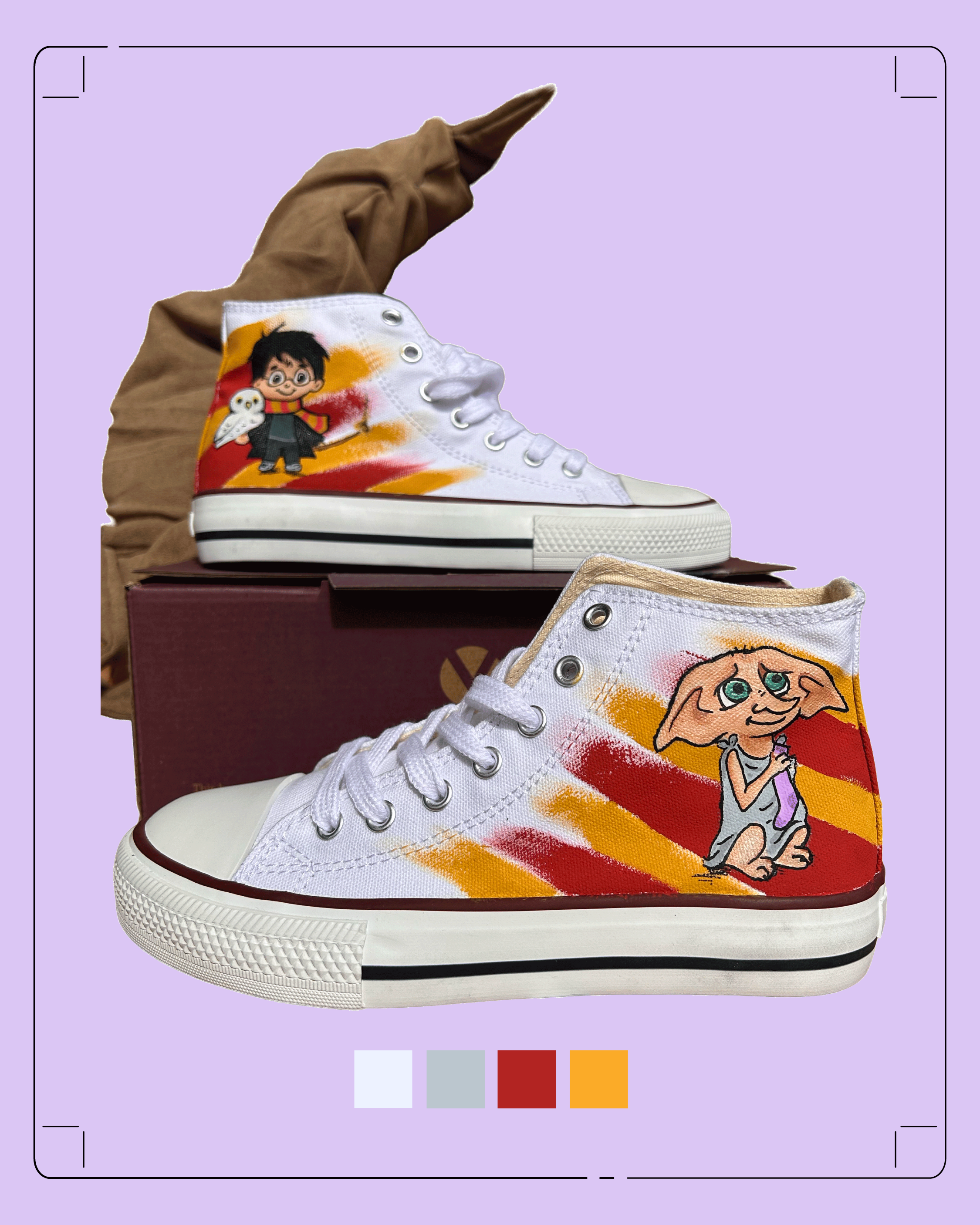 Zapatillas personalizadas, pintadas a mano inspiradas en Harry Potter