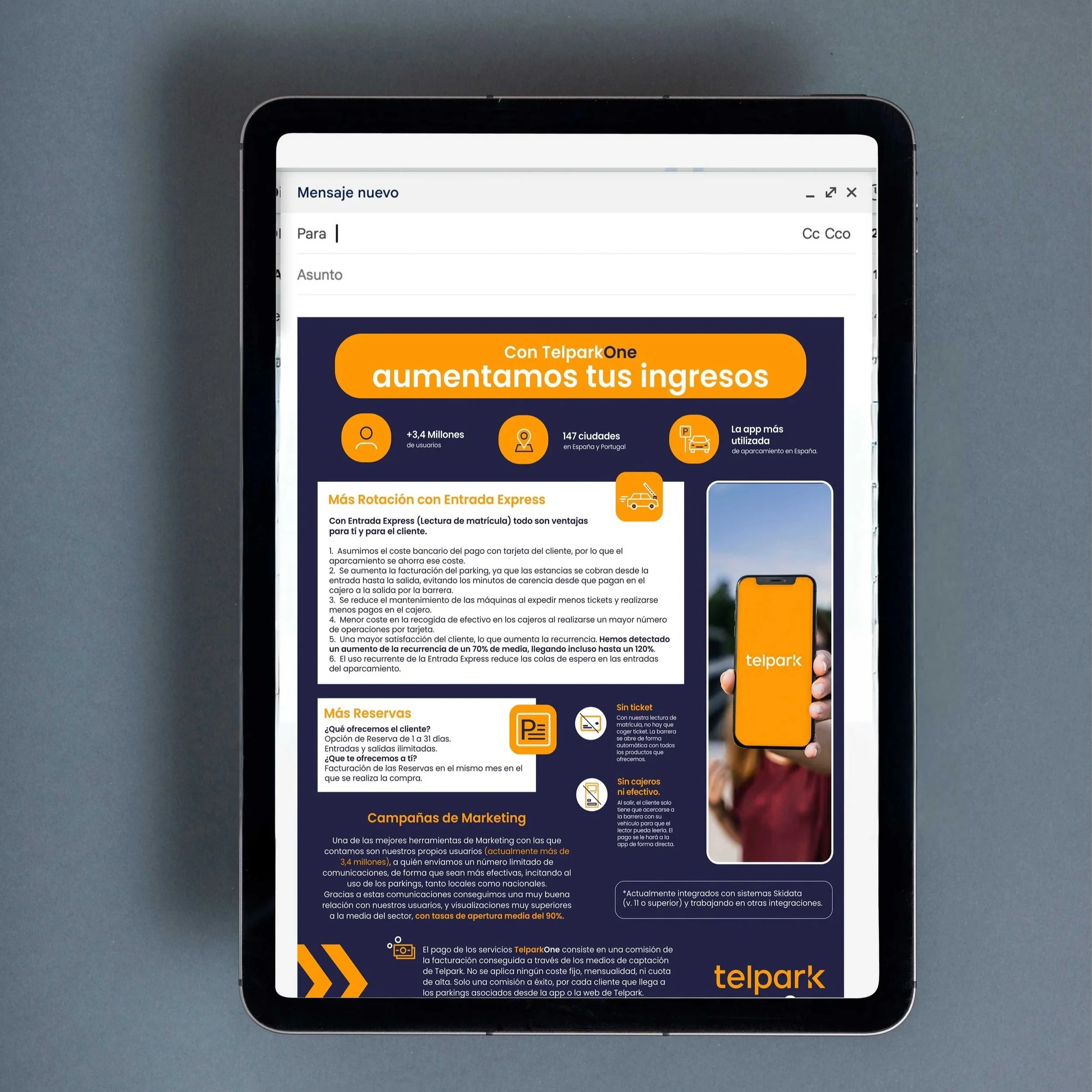 infografia para aplicación telpark