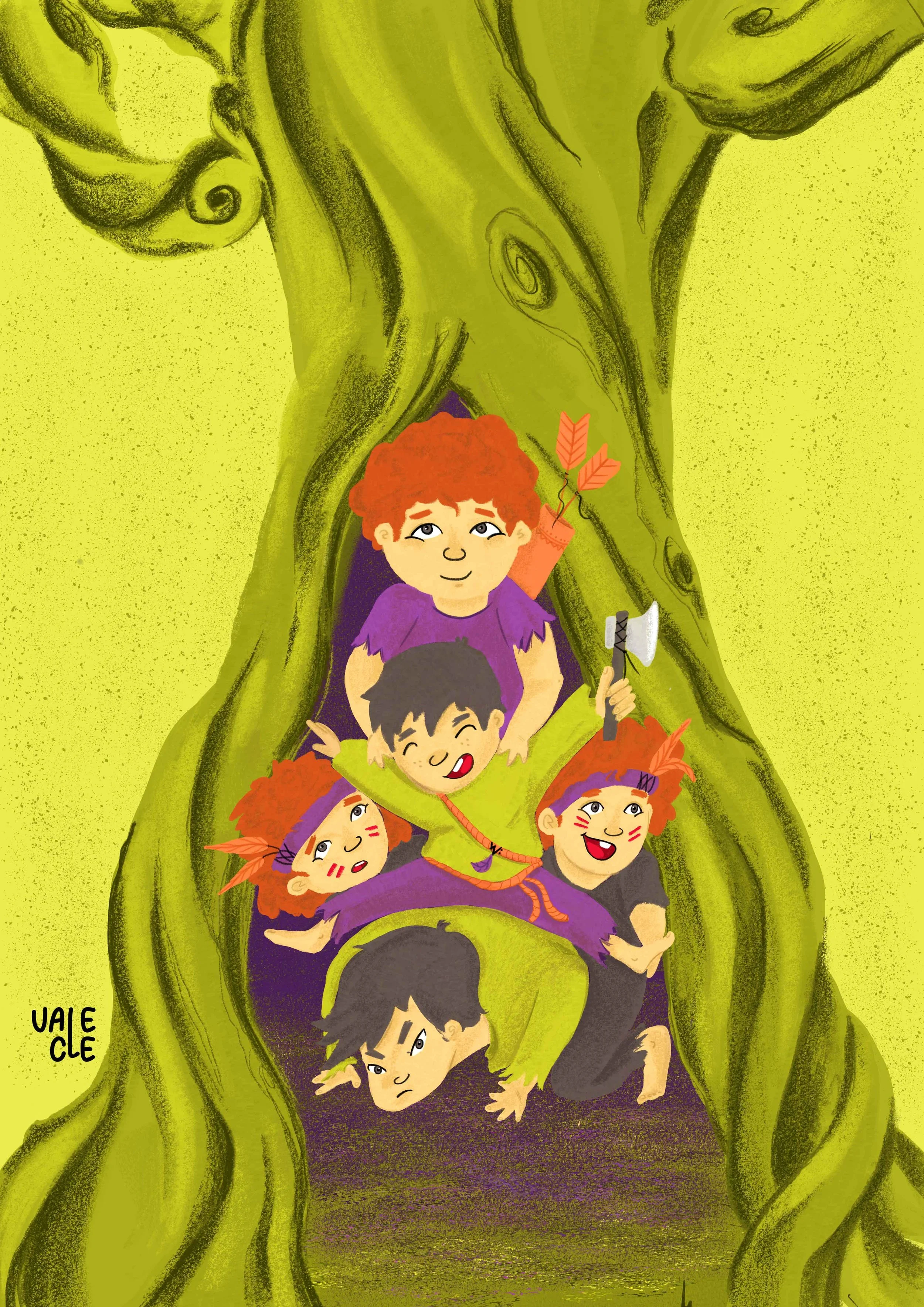 Ilustración inspirada en el cuento Peter Pan