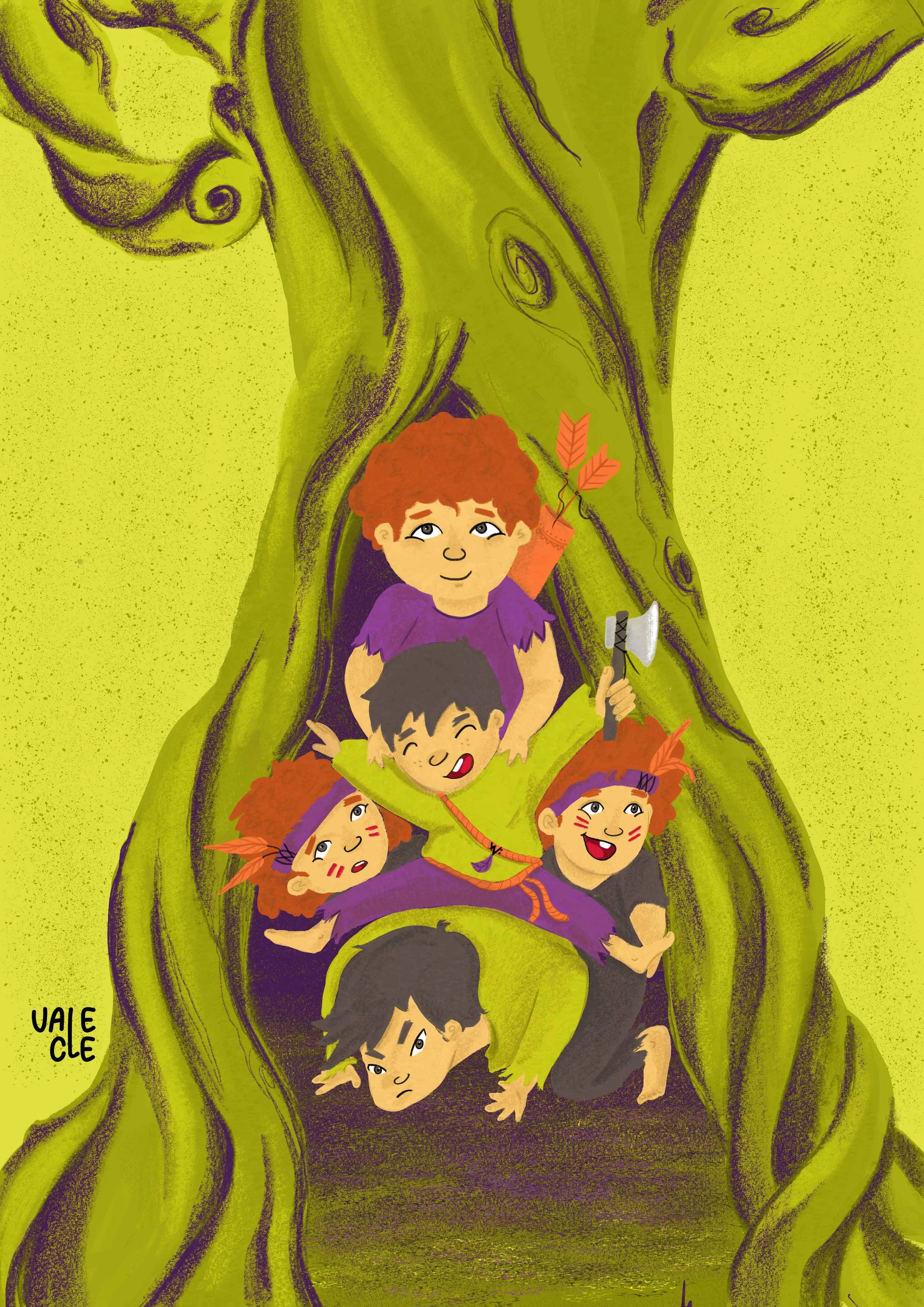 Ilustración inspirada en el cuento Peter Pan