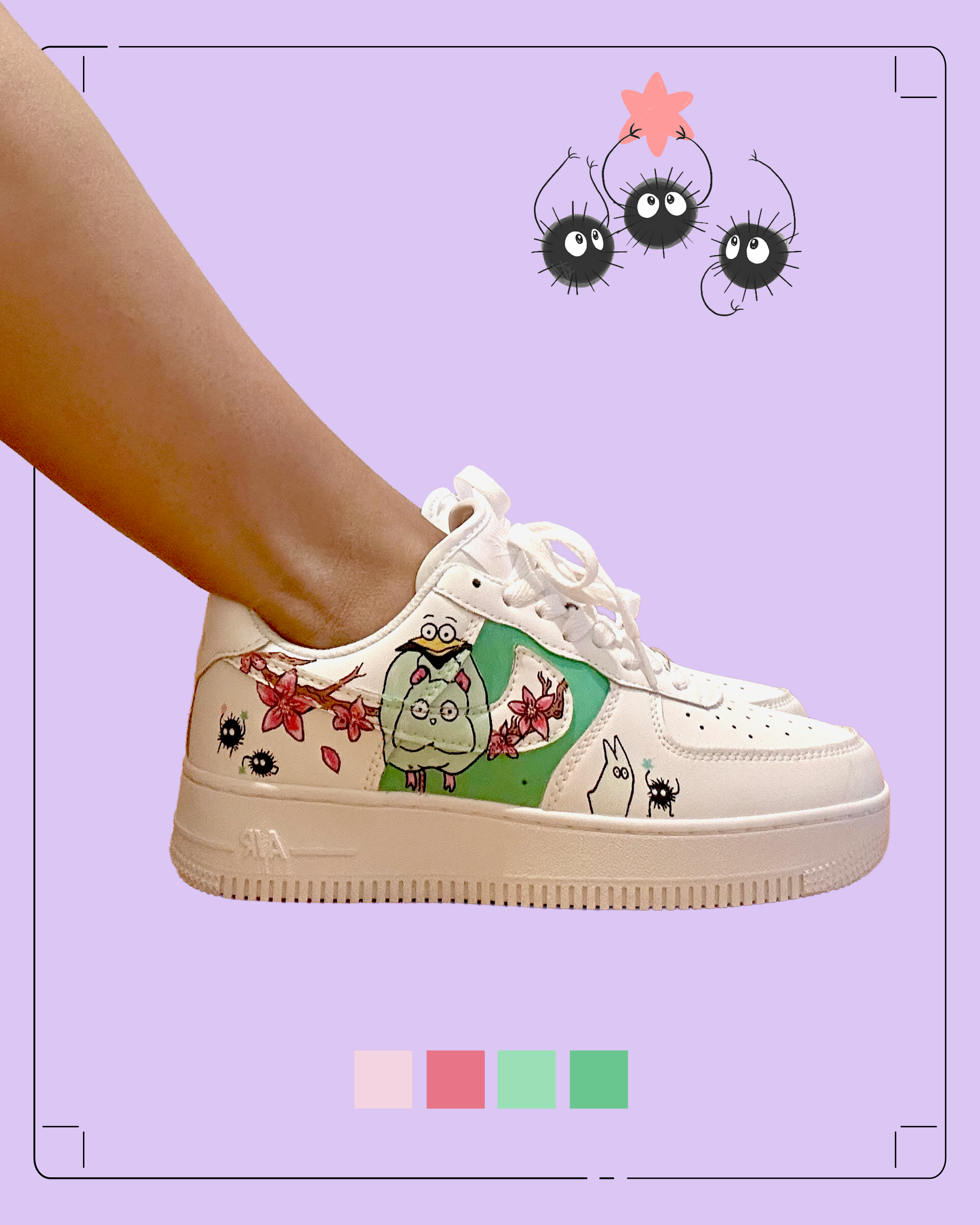 Zapatillas personalizadas, pintadas a mano inspiradas en El Viaje de Chihiro
