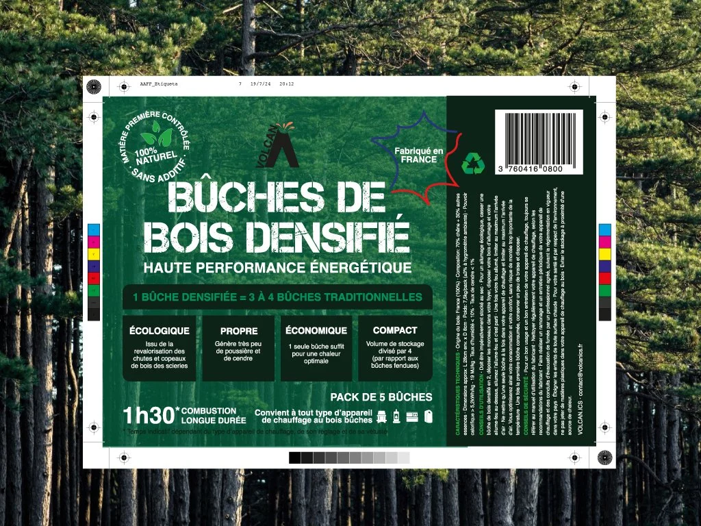 Diseño de etiqueta para briquetas de carbón