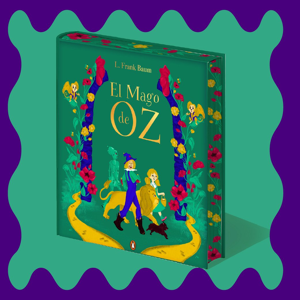 Ilustración cubiertas y cantos pintados de El Mago de Oz