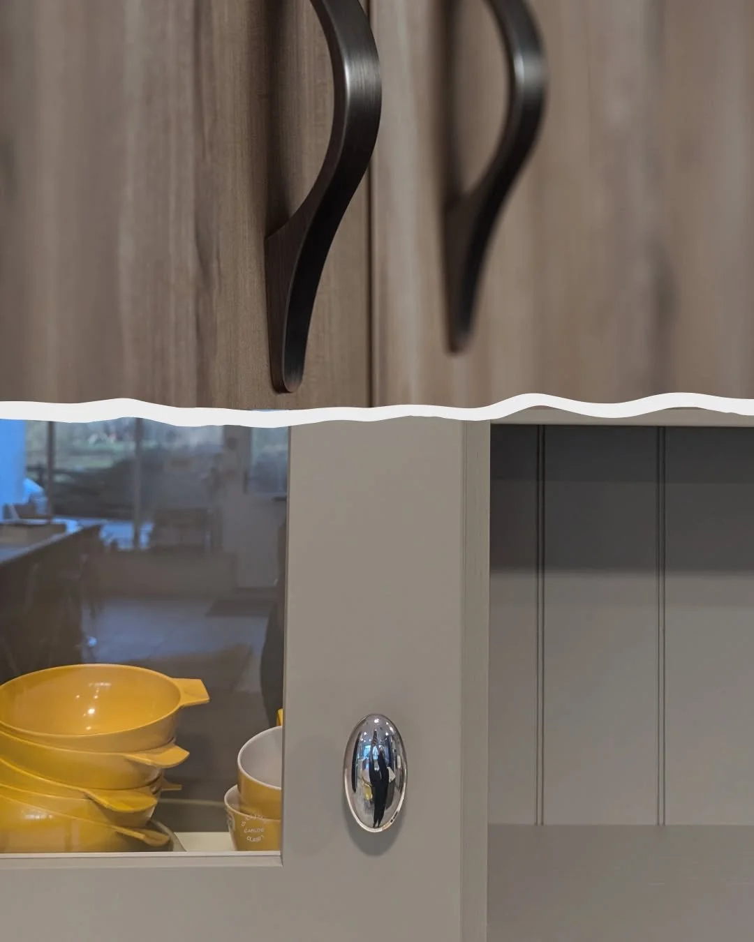 ✨ A little texture, a lot of charm. ✨
We&rsquo;re loving both of these finishes &mdash; but which would you choose?

🤍 Seashell with Chrome Handles &ndash; A traditional look with timeless elegance in our 'Ashbury' Shaker
💚 Hunter Green with Brushe