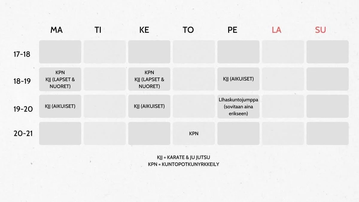 Aikataulu ma 2.3. alkaen. KPN jatkossa MA kaikille samaan aikaan klo 18-19. 🥊