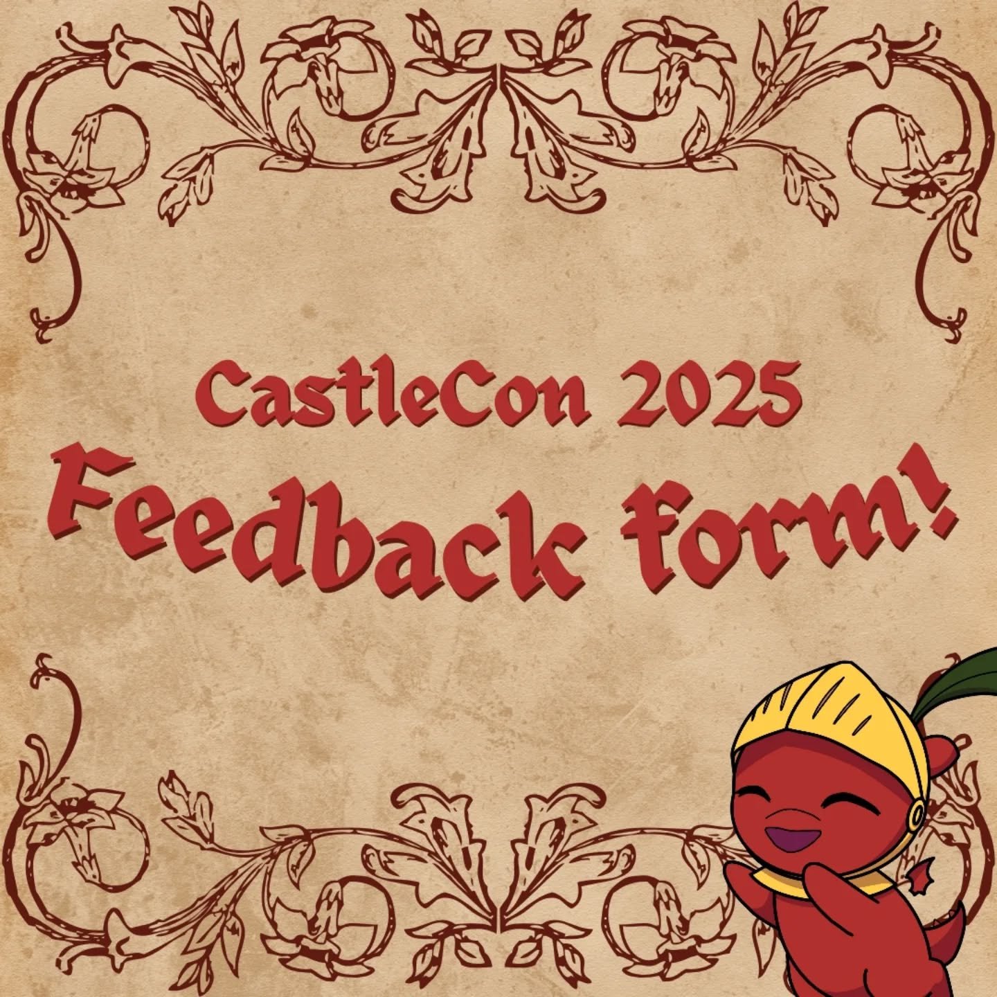 Had fun at this years Castlecon? Wish to give us some feedback?
Well we're happy to report that our feedback forms are finally out! : D 

We're always looking to improve and would love to hear your thoughts!

Link in Bio or here:
https://docs.google.