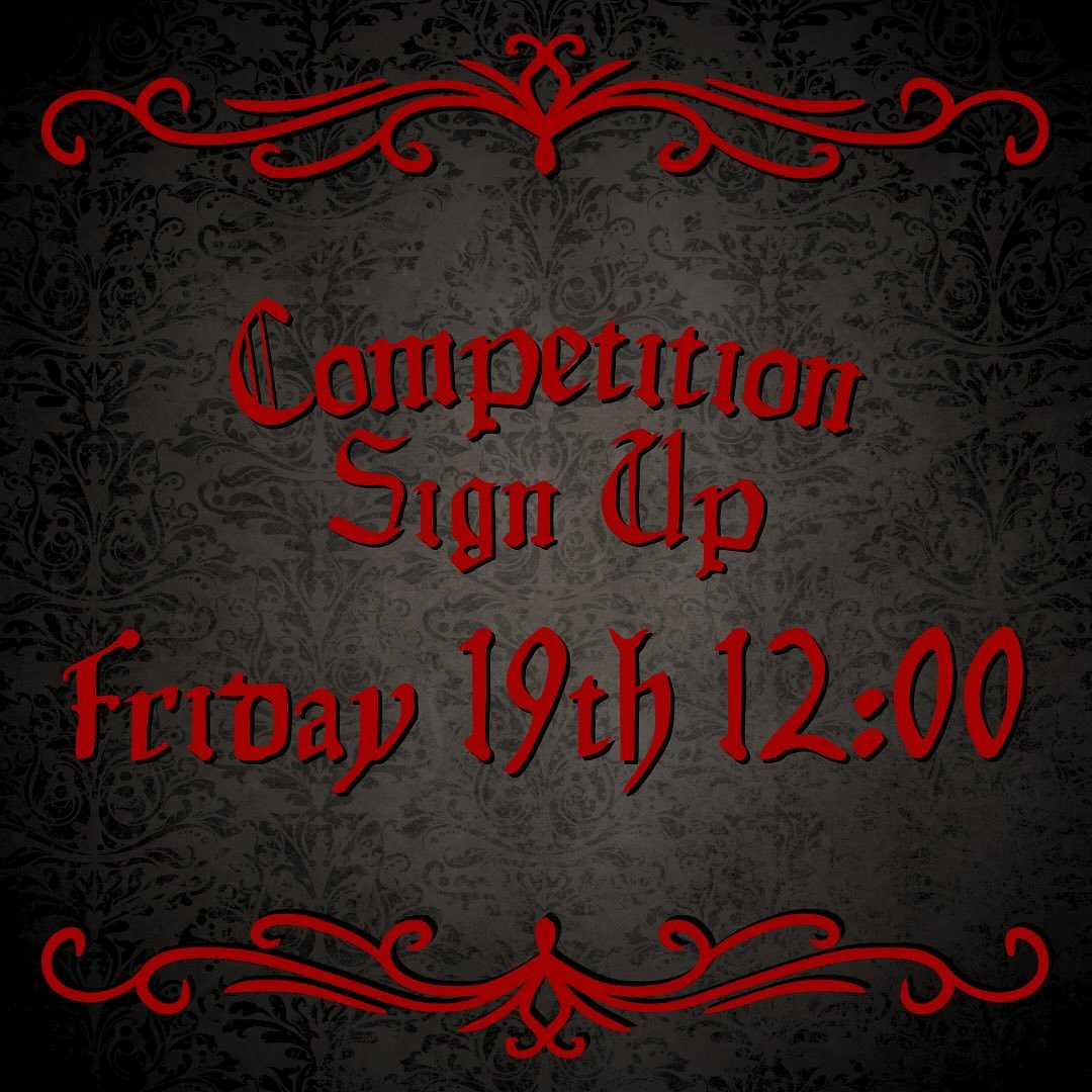 Do you want to compete at CastleCon 2026?

Our sign up sheets open on Friday the 19th of December and close on the 11th of January.