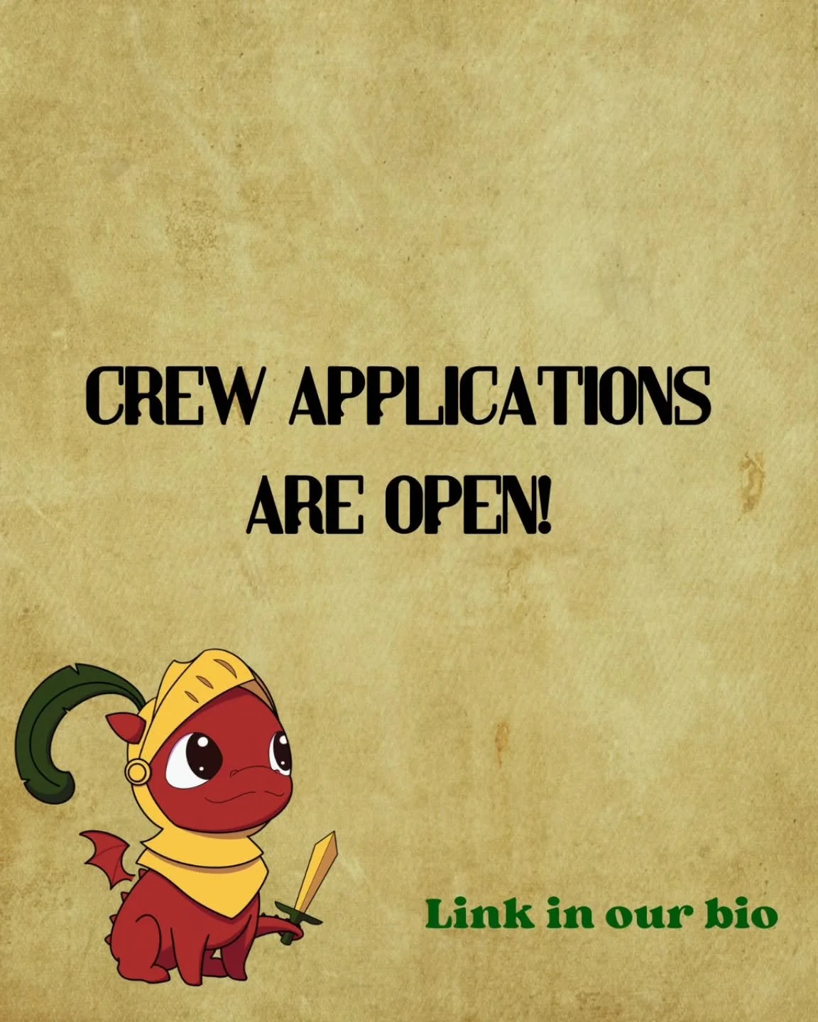 Want to help make next year's con even more festive than before?

Our crew applications are now open so come join our wonderful Knights!!

Link is in our bio🪄