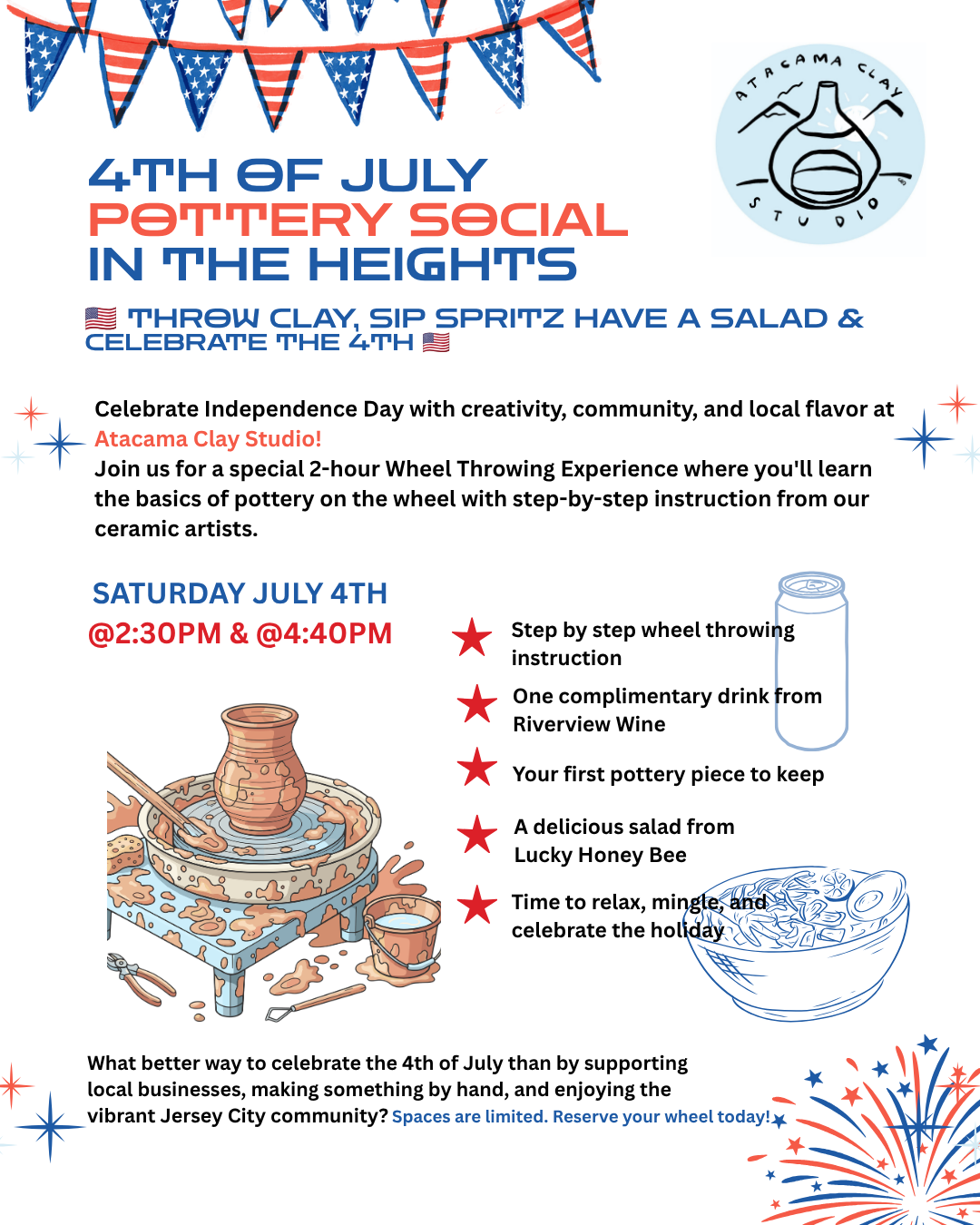 4th of July, ceramics, pottery, jersey city, event