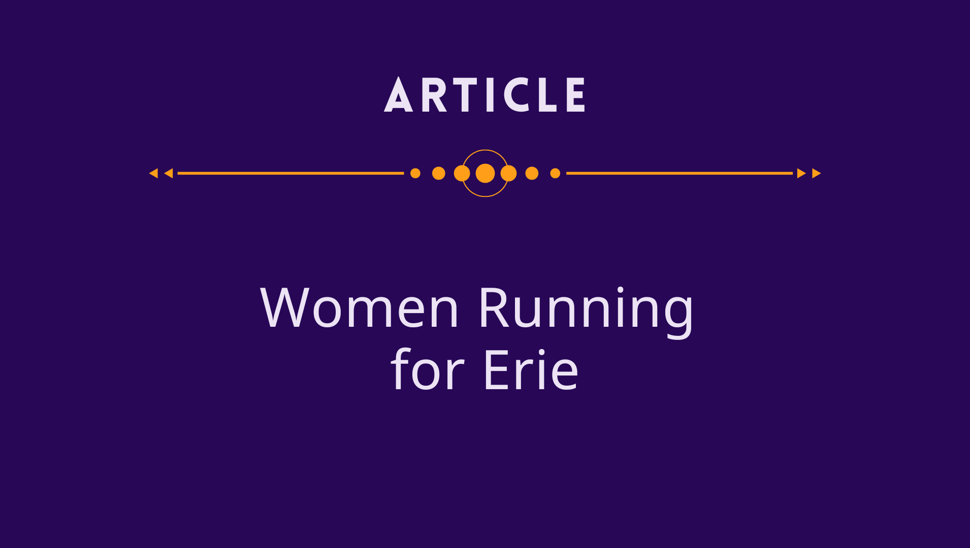 Women Running for Erie