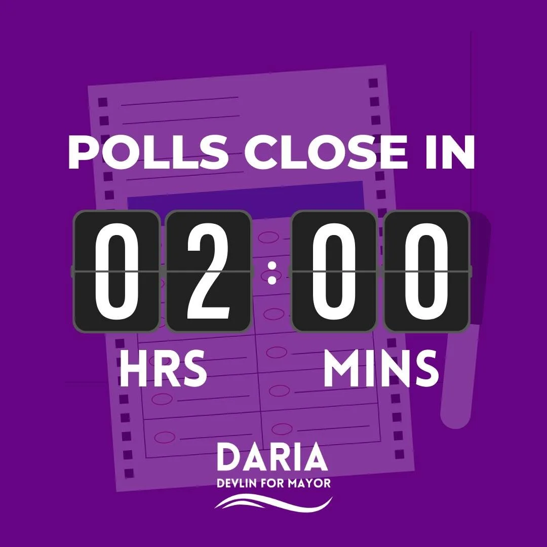 2 hours remaining! 🕕 If you&rsquo;re in line at 8 PM, you can vote. Let&rsquo;s do this, Erie! 

Find your polling location here: https://www.pavoterservices.pa.gov/Pages/PollingPlaceInfo.aspx

#DariaForErie #ForwardTogether #TeamDaria #GOTV