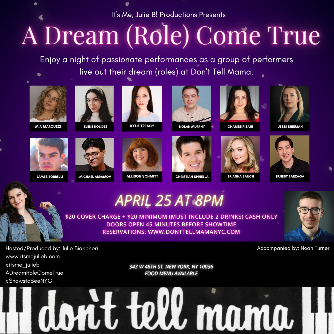 Charise Pisani. Don't Tell Mama. Performer. NYC. New York. Musical Theatre. Wednesday Addams. Cady Heron. Performer