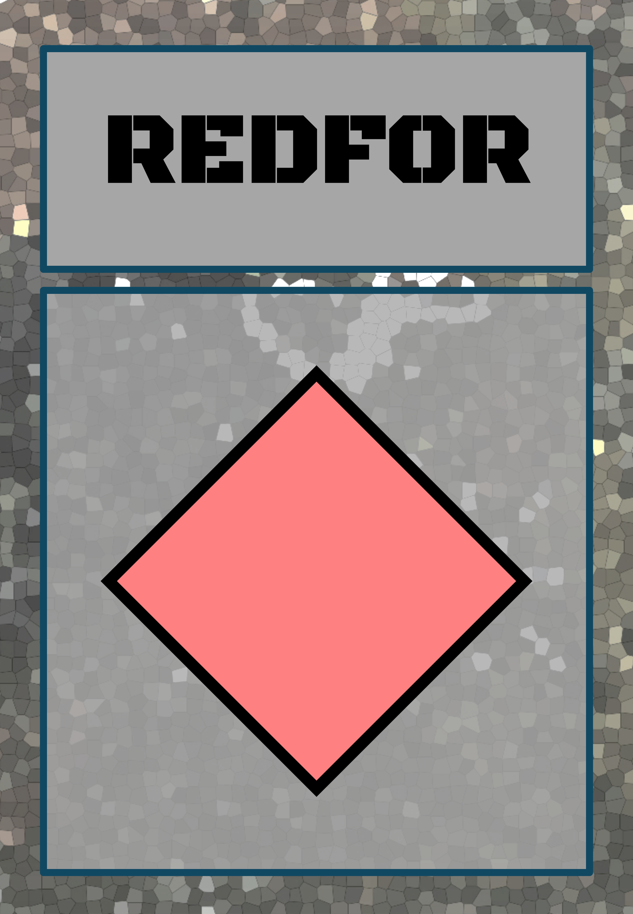 Bild eines Gefahrgutetiketts mit rotem Quader, der die Gefahrklasse kennzeichnet, über dem der Text 'REDFOR' steht.