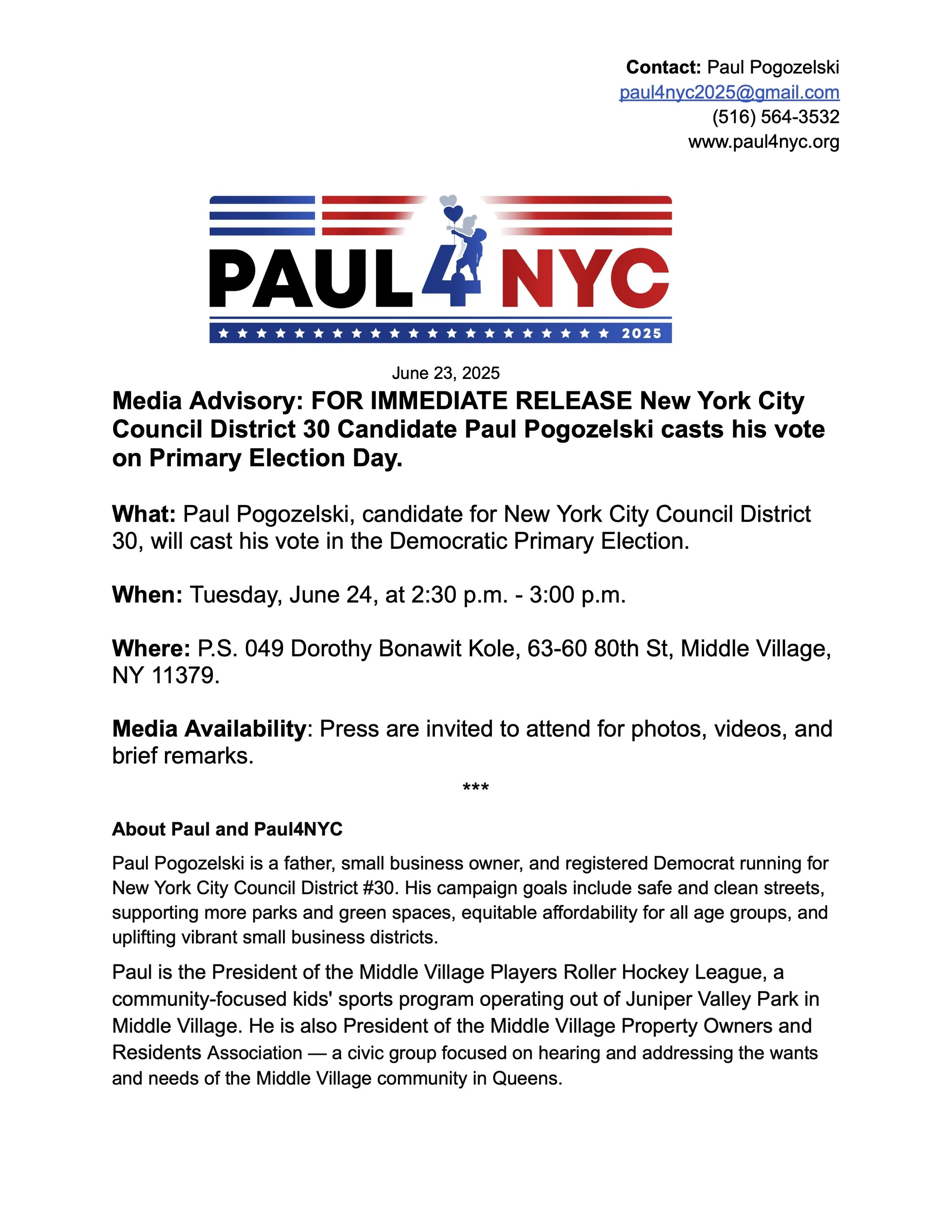 Paul4NYC Press Media Advisory for Primary Election Day.jpg
