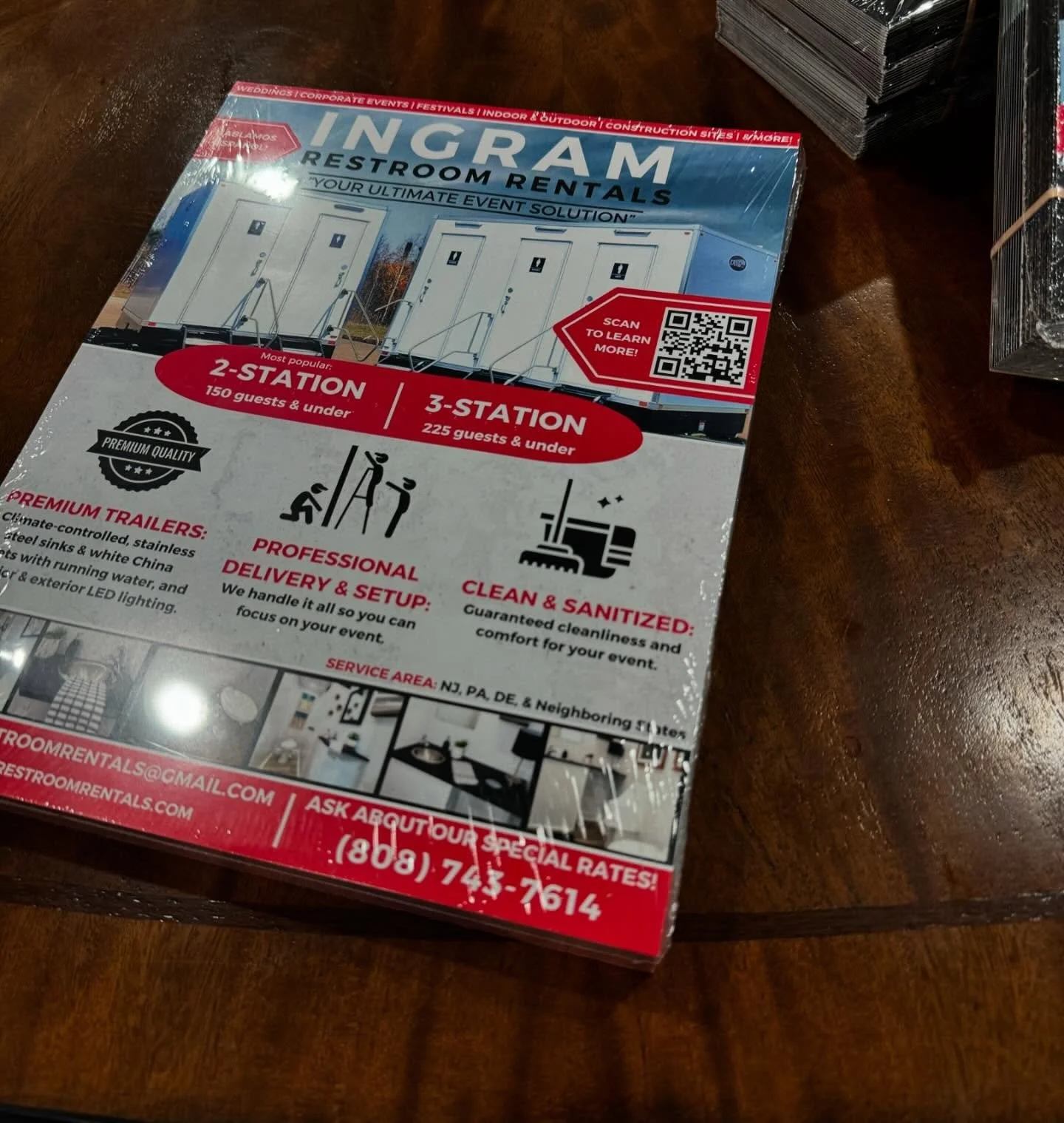 Exciting news! 🚨 Our brand-new portable restroom trailer service is launching soon, and we’re rolling out direct mailers to let you know. Whether it’s for events, construction sites, or any outdoor gathering, we’ve got you covered