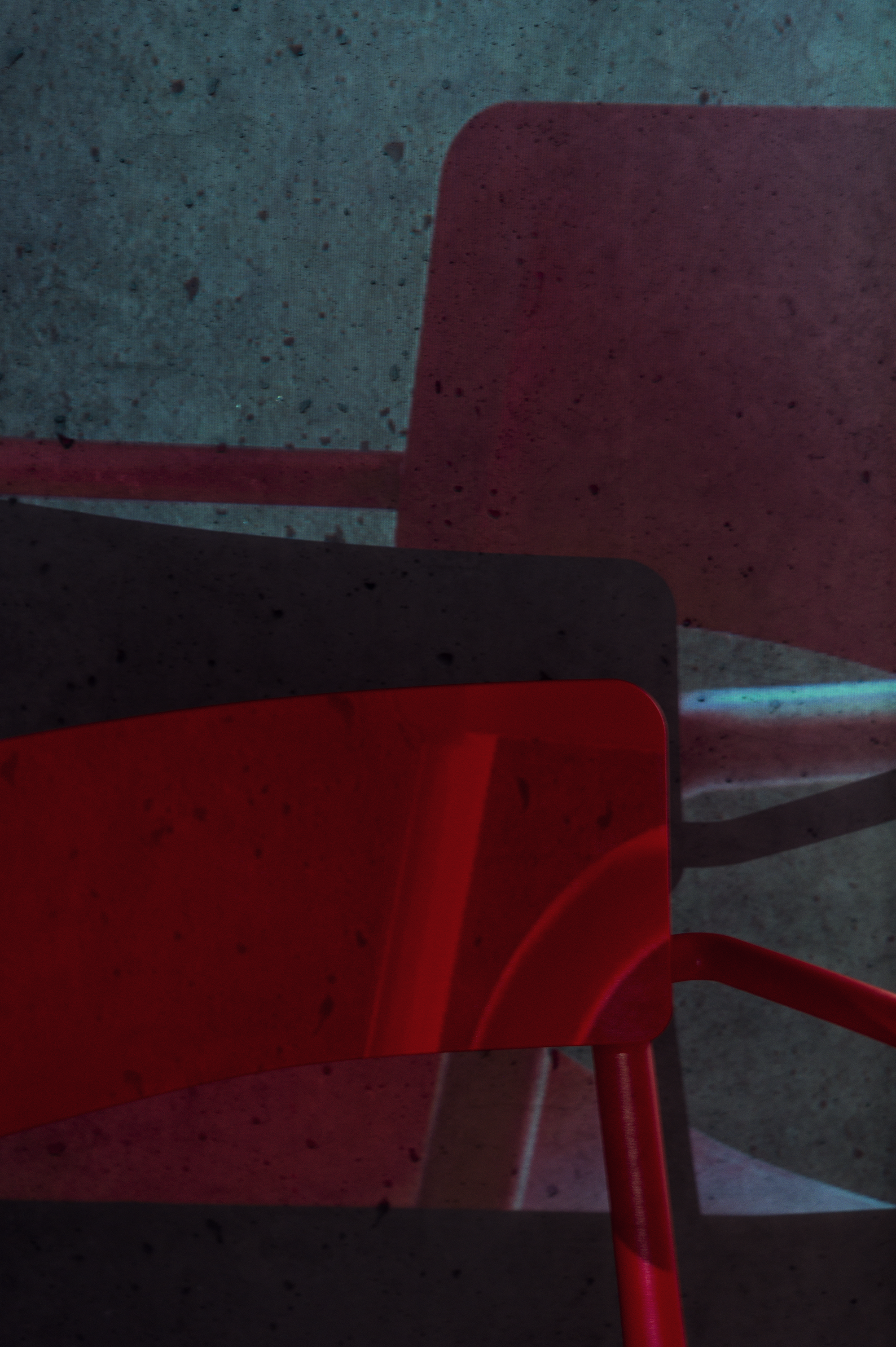 Plastic Chair / Concrete Pillar / Daylight / Projector, 2026