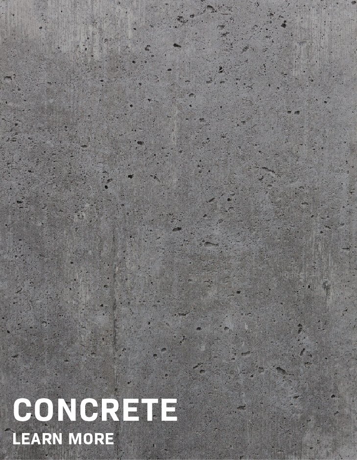 "Concrete" Text overlaid on a gray concrete background