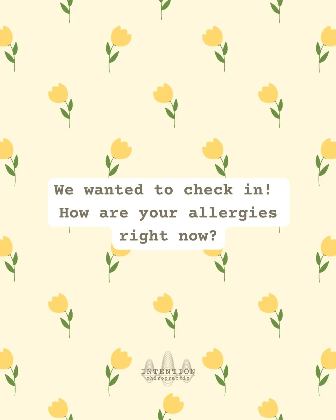 Let&rsquo;s stop dreading the pollen and start enjoying the beautiful weather.☀️

Chiropractic care supports a healthy immune response by clearing nervous system interference. Don&rsquo;t let allergies keep you inside this week. Let&rsquo;s get you a