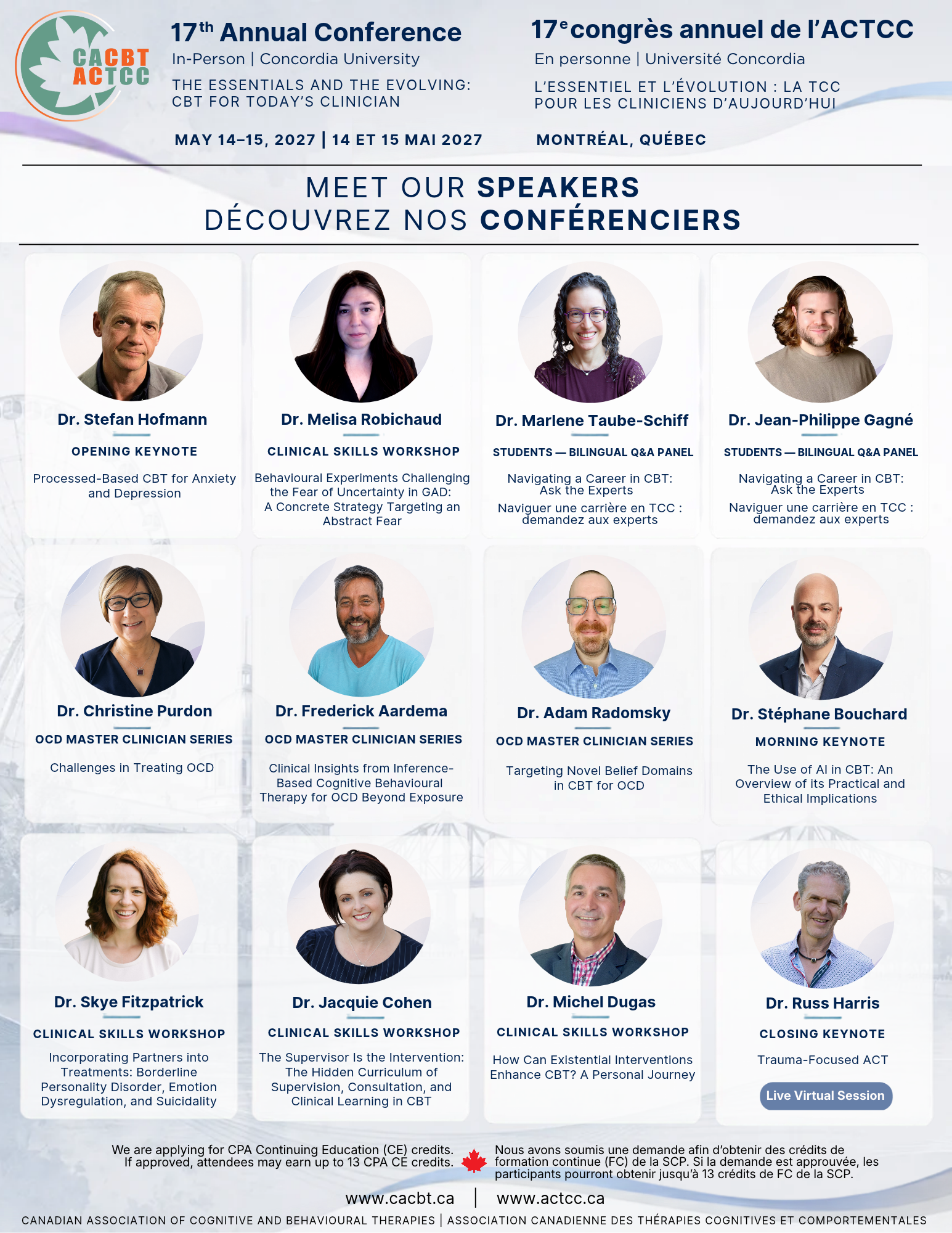 CACBT-ACTCC 2027 Annual Conference speaker flyer