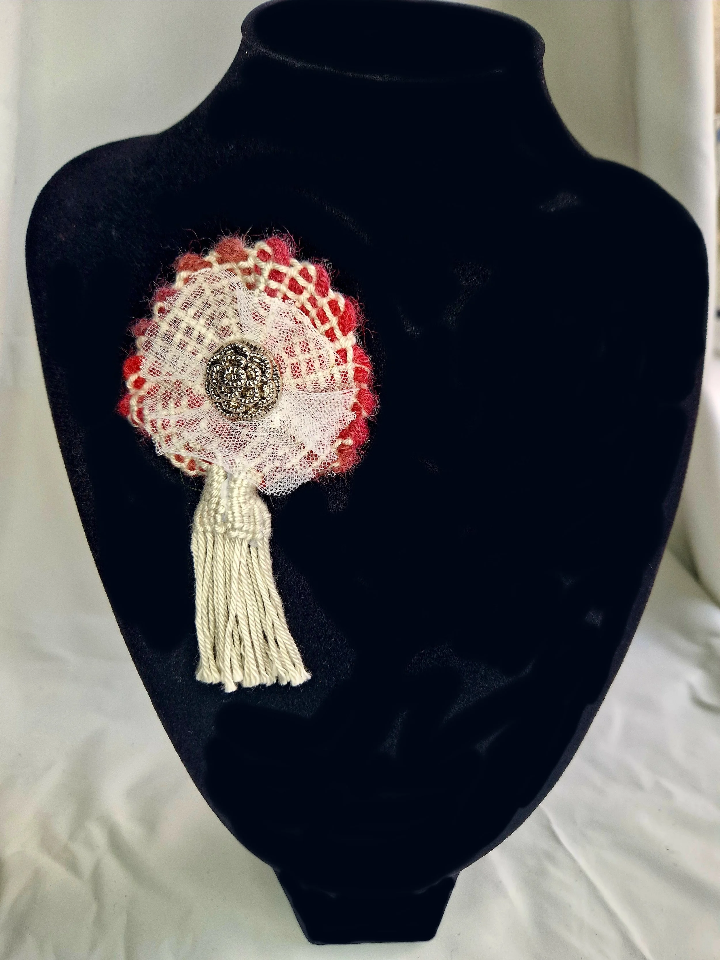 Handcrafted Textile Art Brooch