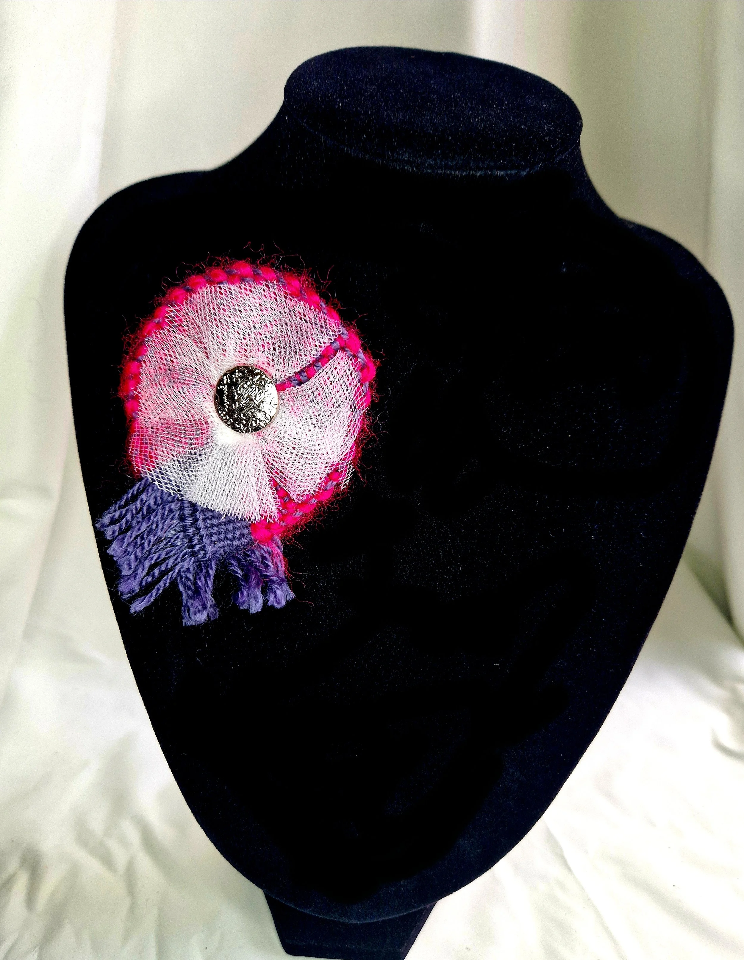 Handcrafted Textile Art Brooch