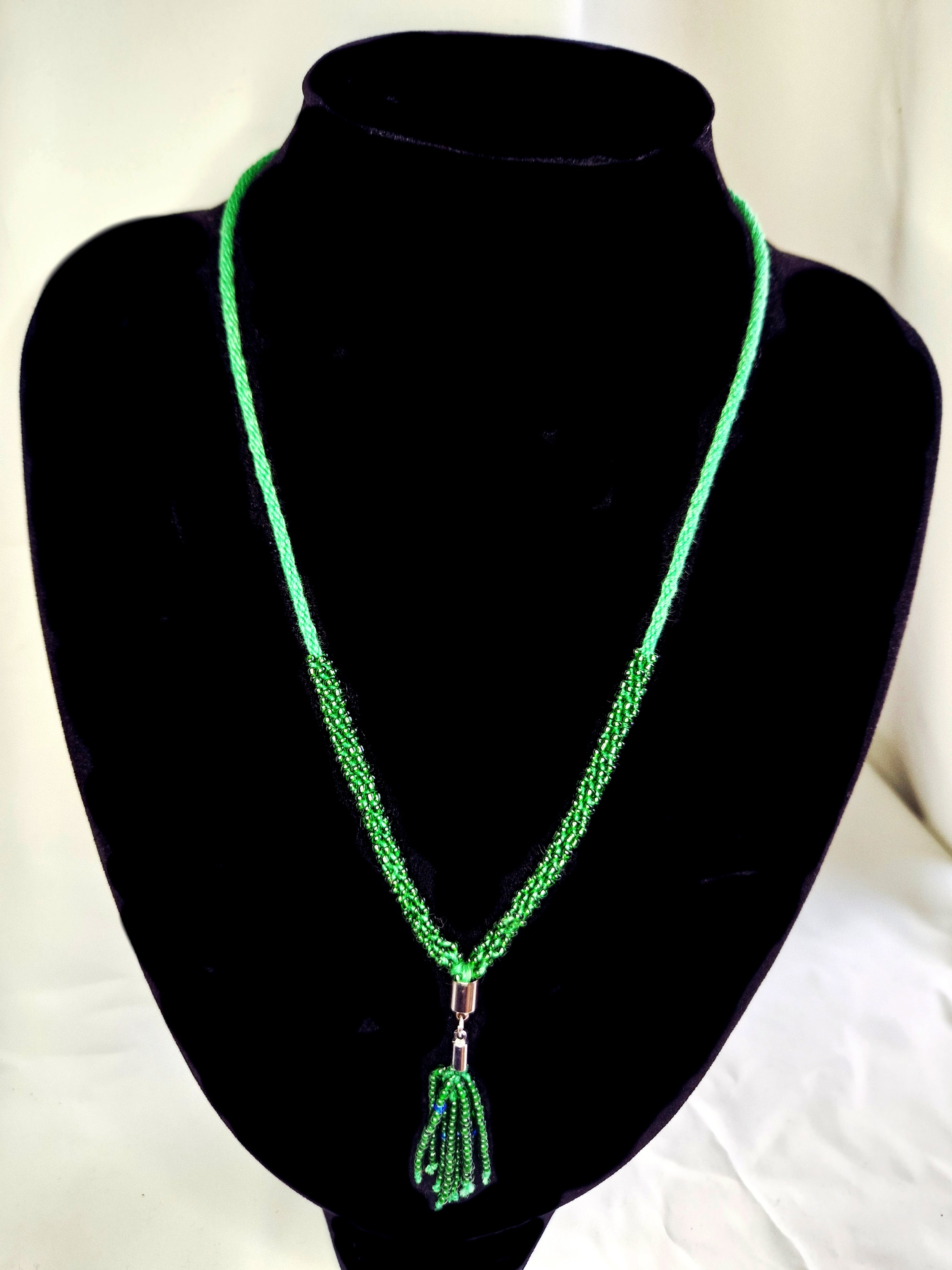 Vibrant Green Kumihimo Necklace - 50cm