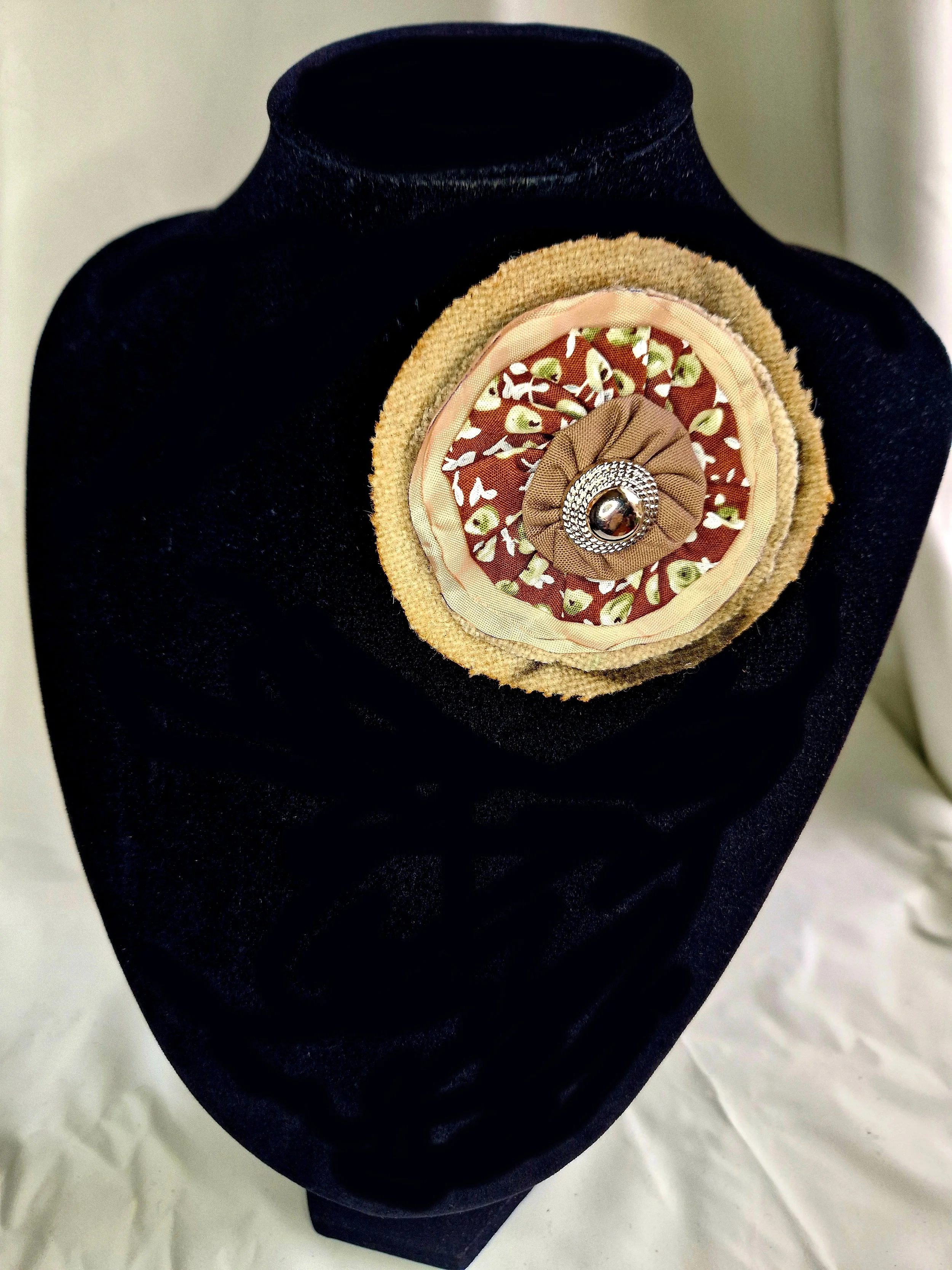 Handcrafted Textile Art Brooch