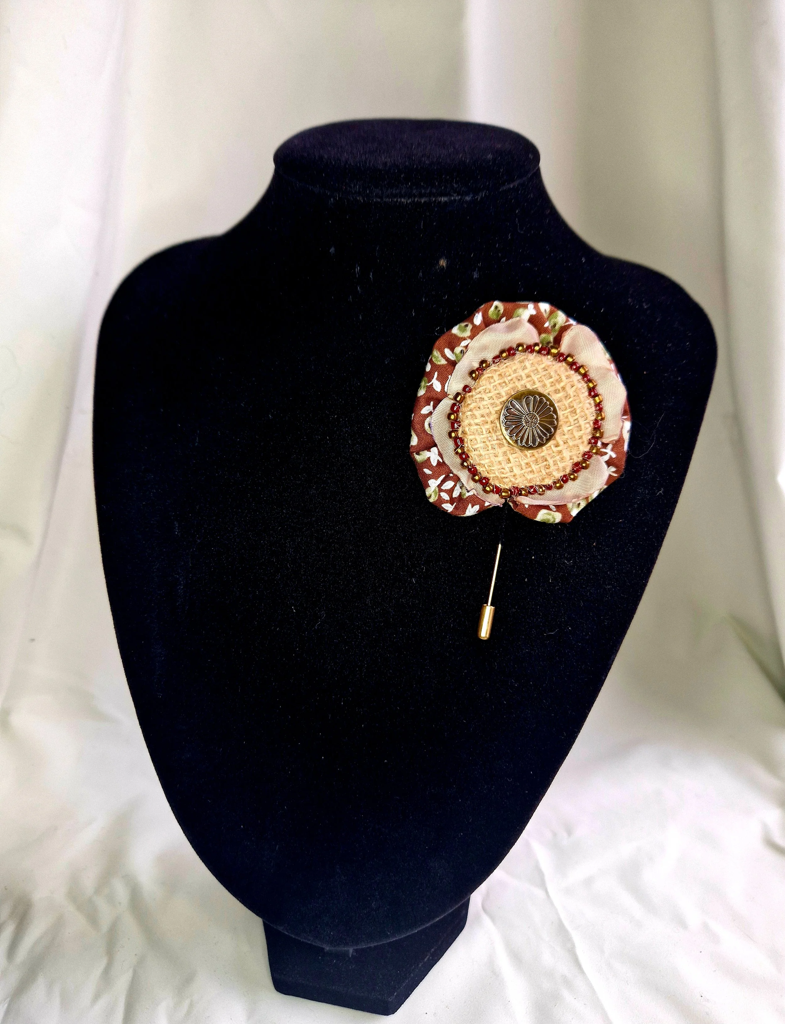 Handcrafted Textile Art Brooch