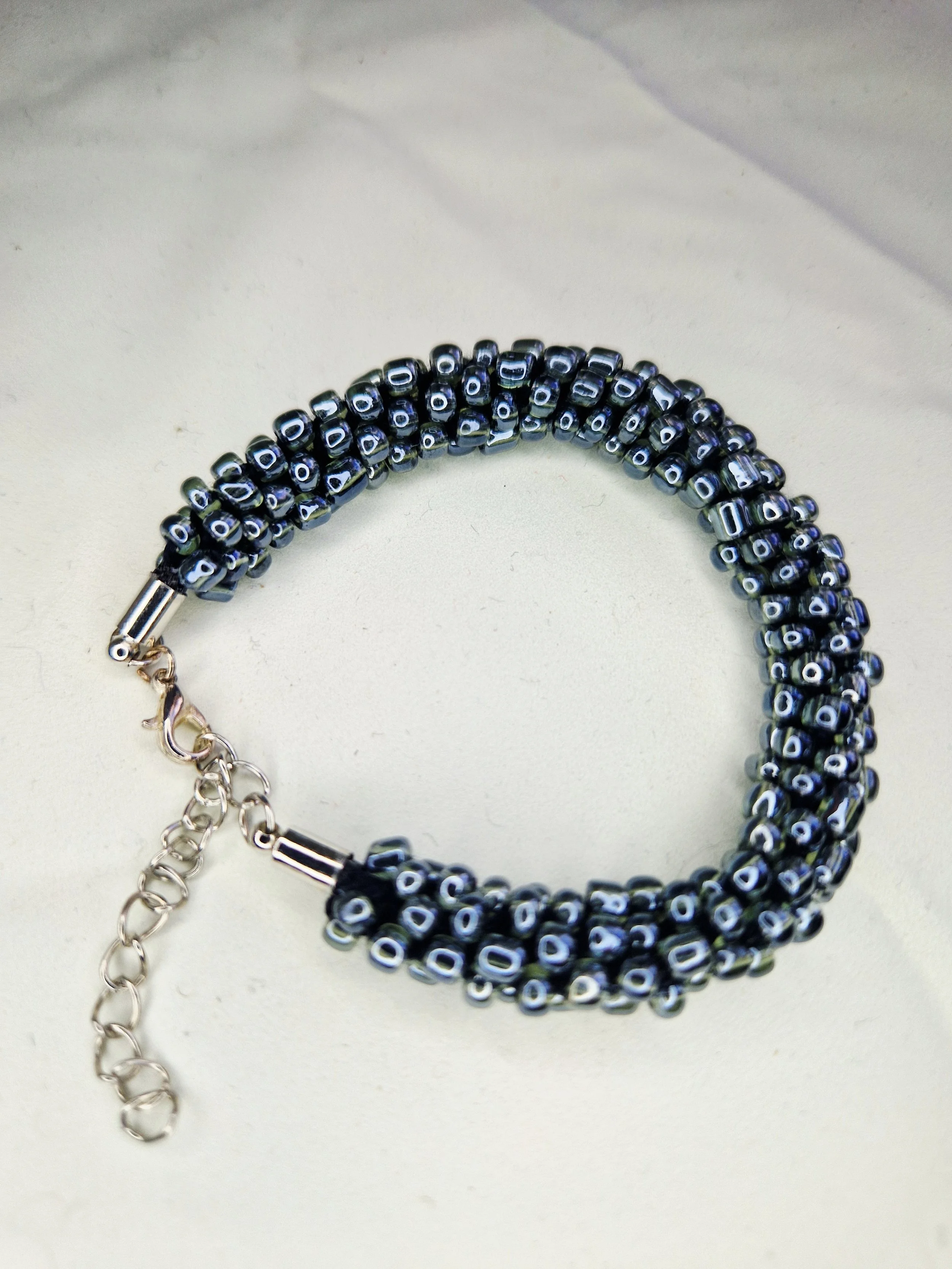 Elegant Kumihimo Beaded Bracelet - 23cm Adjustable
