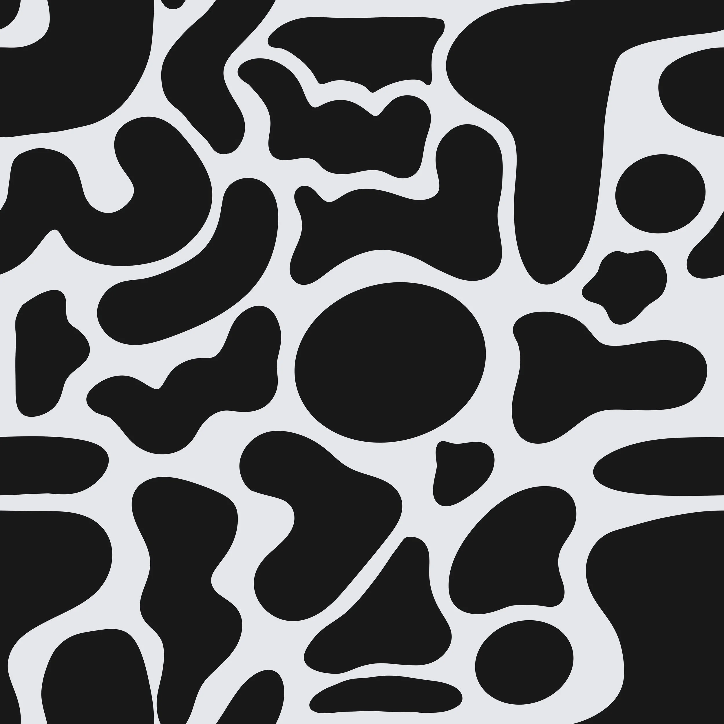 Abstract black and white pattern with organic shapes