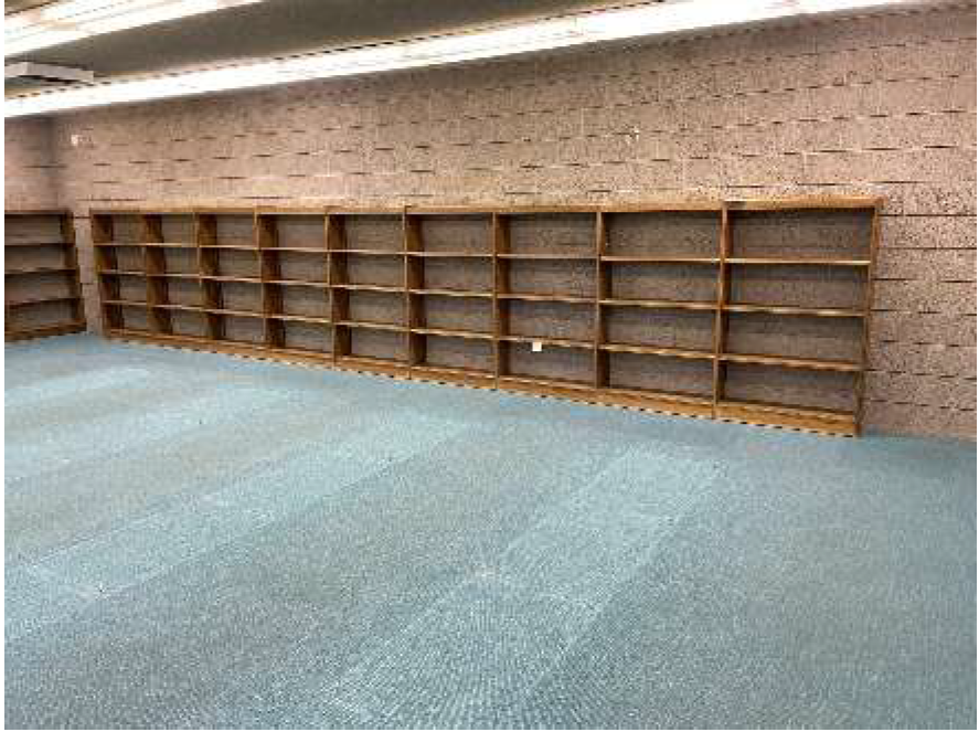 Low built-in wood bookcases 4 ft H - Quantity - 10