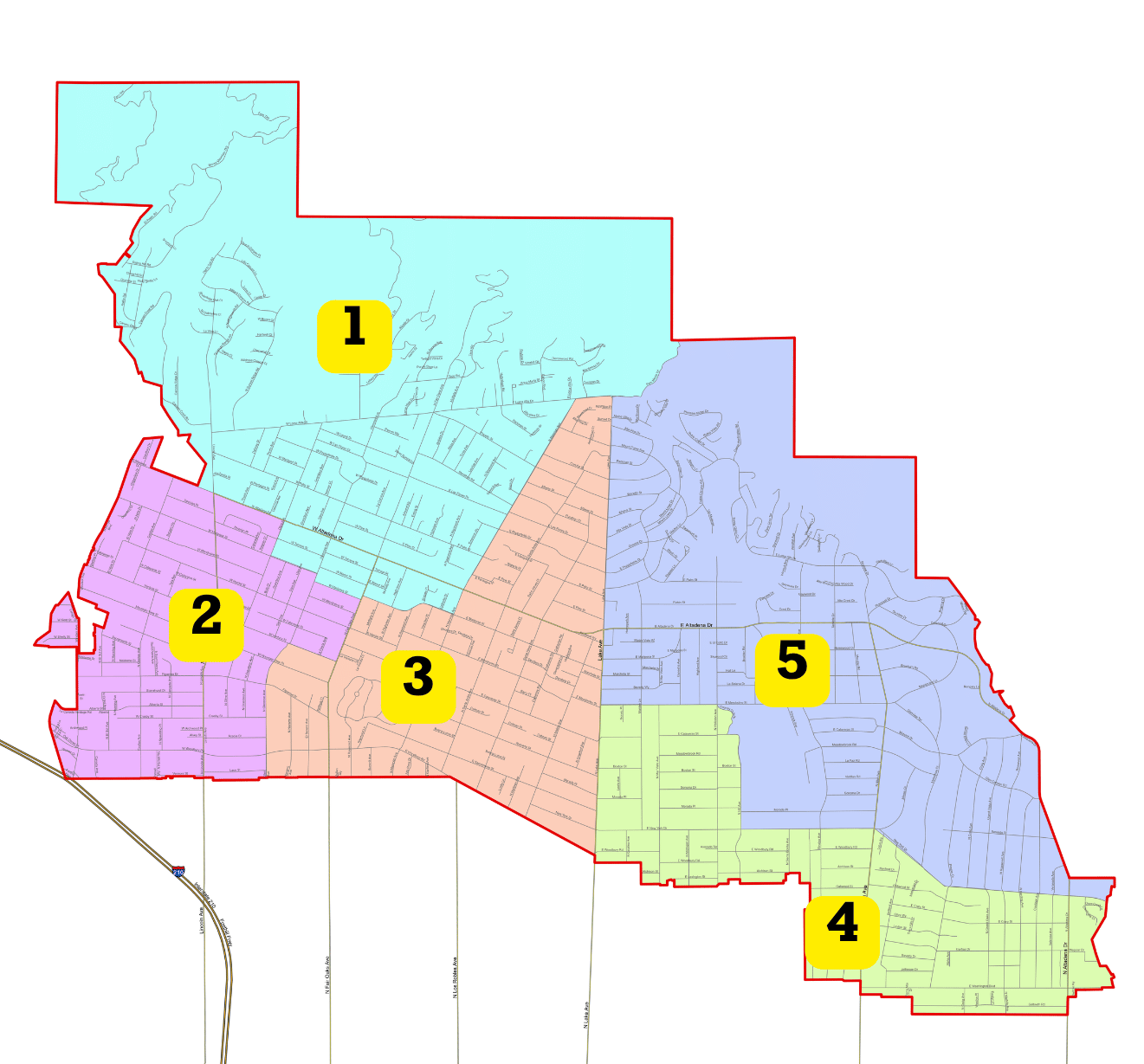 Altadena Library District Trustee Area Map