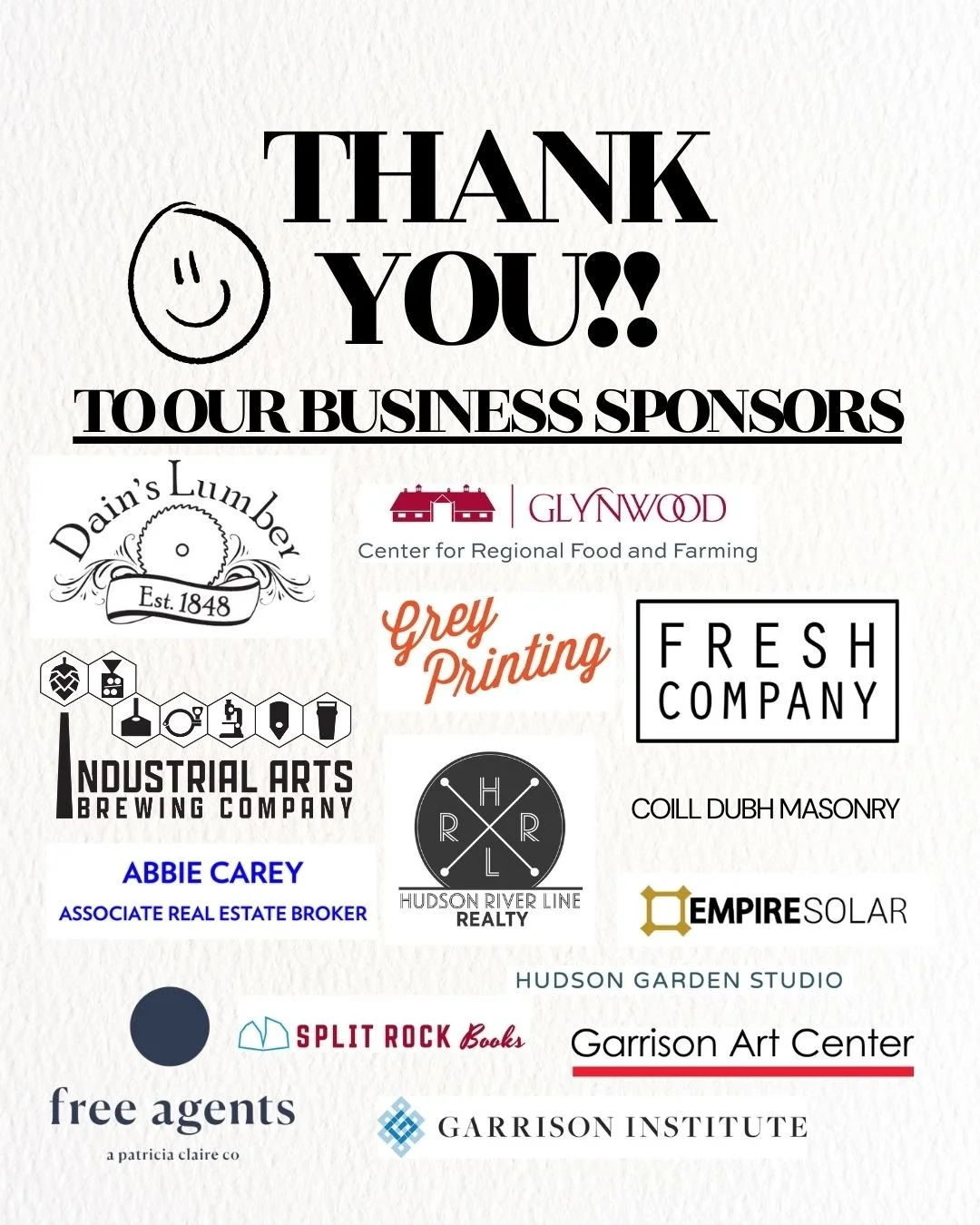 As we ring in the new year, we'd love to extend a HUGE thank you to our business sponsors this year! They help strengthen the community through their support of the market and the work they do locally. We are so grateful for their support! If you or 