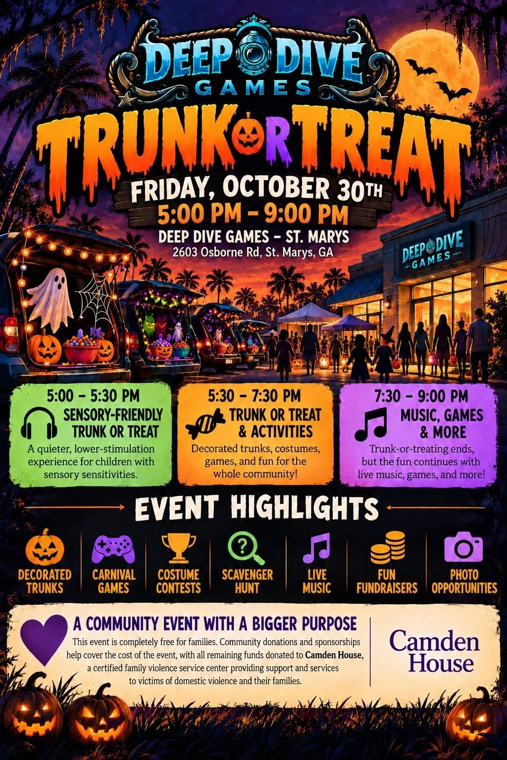Deep Dive Games Trunk or Treat — Free Community Halloween Event