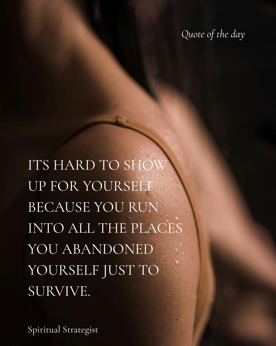 It&rsquo;s not hard to show up for yourself because you&rsquo;re lazy.
It&rsquo;s hard because the second you try&hellip;
you collide with every version of you that had to disappear to survive.

Showing up now means meeting the girl who wasn&rsquo;t 