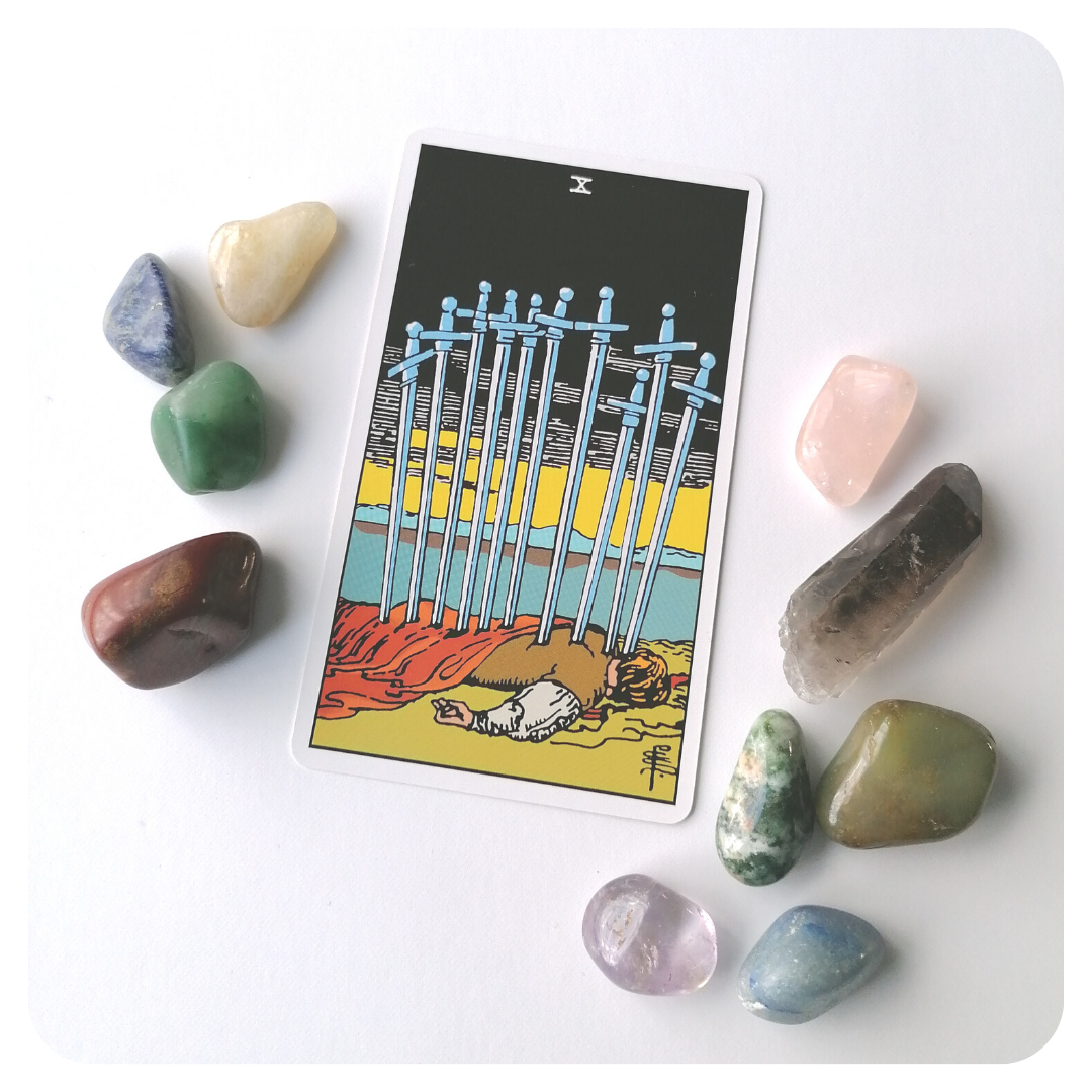 The Ten of Swords tarot card