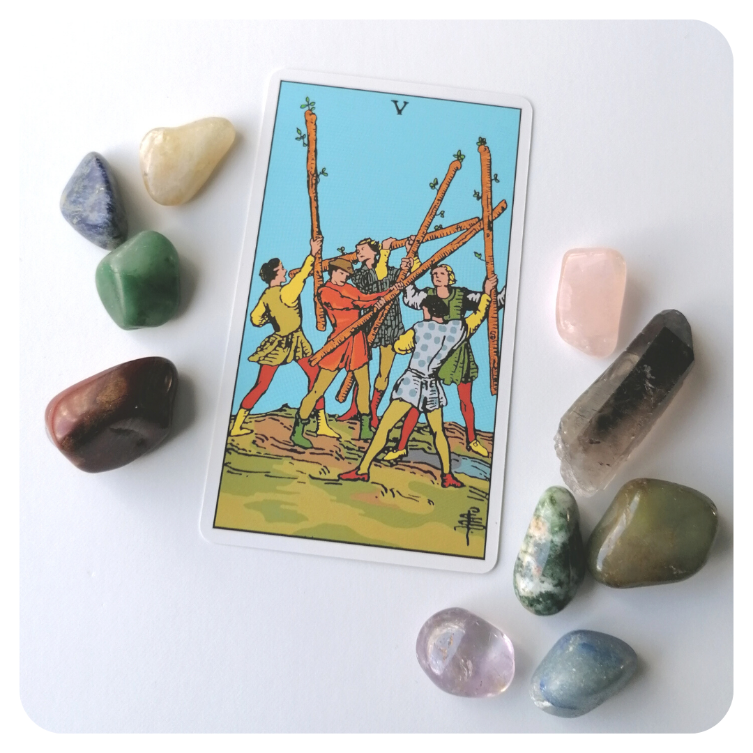 THE FIVE OF WANDS TAROT CARD MEANINGS Spiritual Strategist the-five-of-wands-tarot-card-meanings-spiritual-strategist