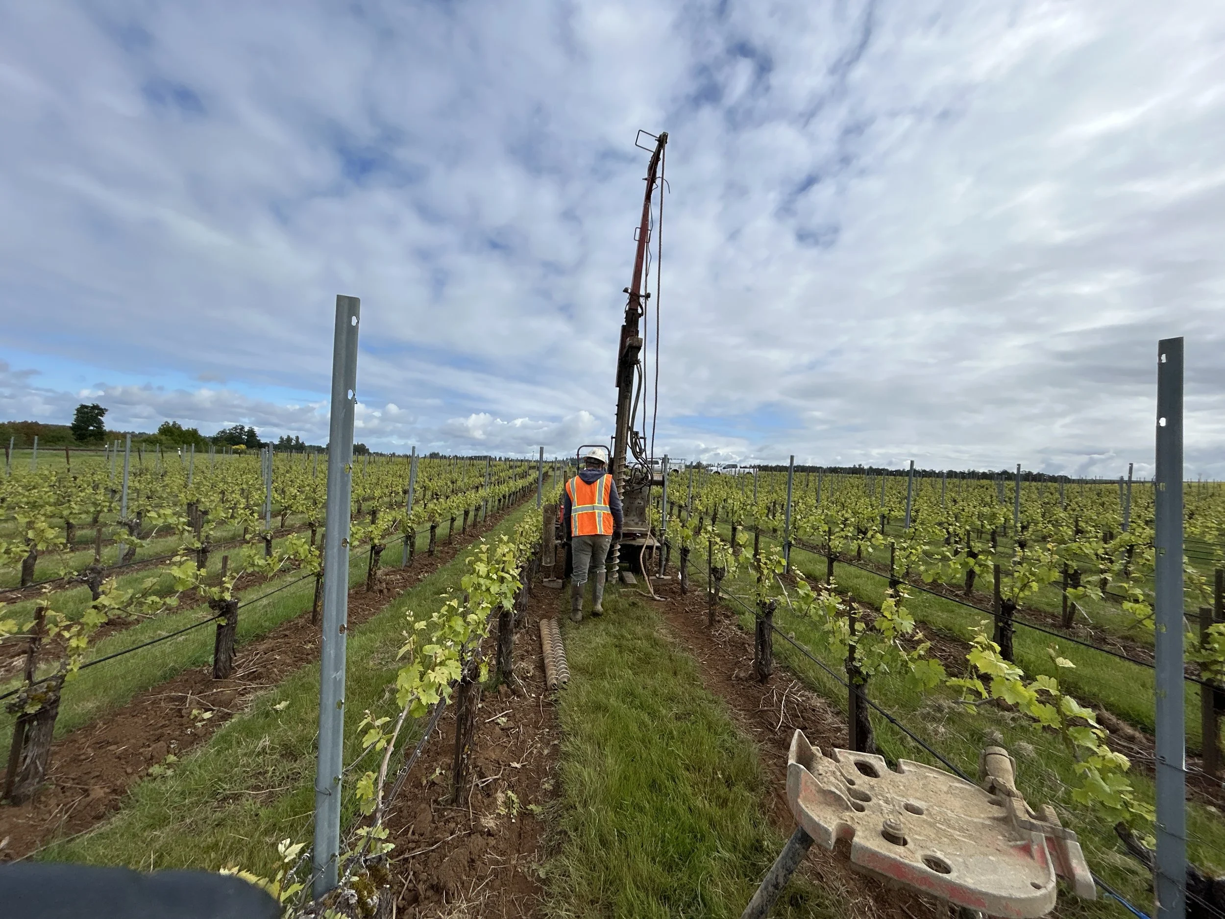 Geotechnical drilling in vineyard for possible va cemetery