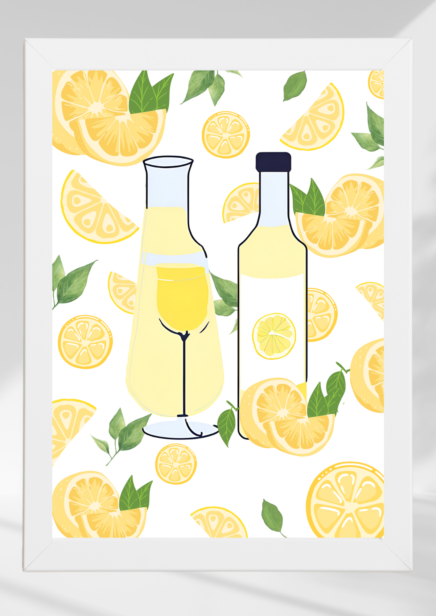 lemon wine & glass