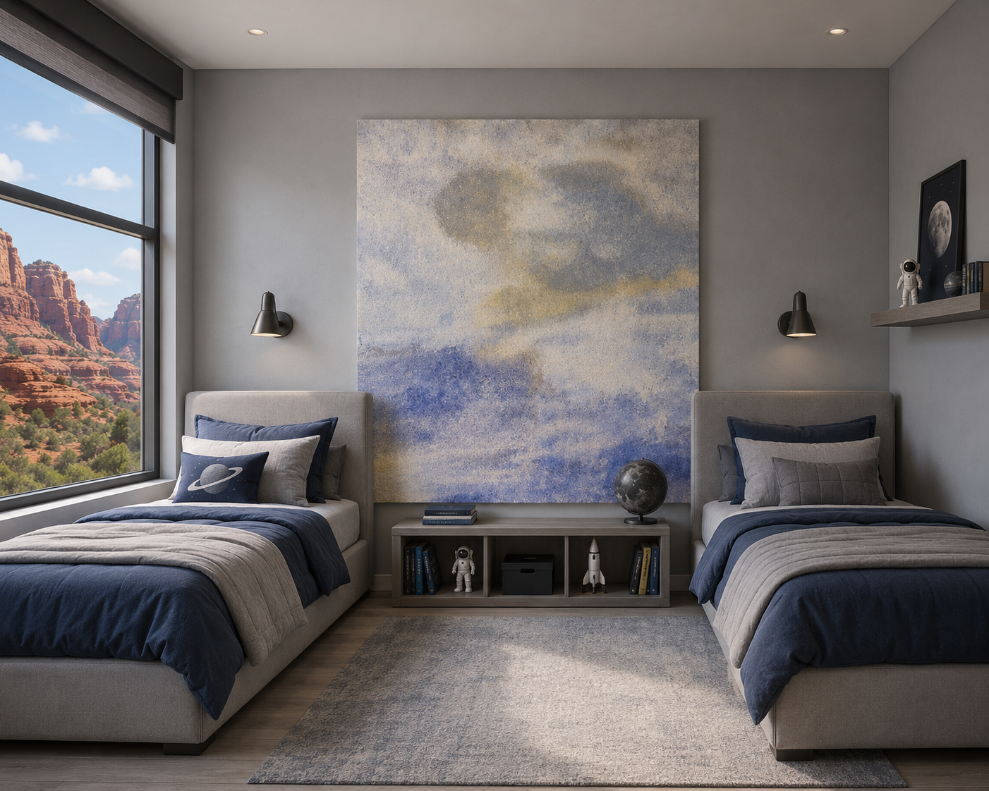 Lochaven, Blues. 72inx36in