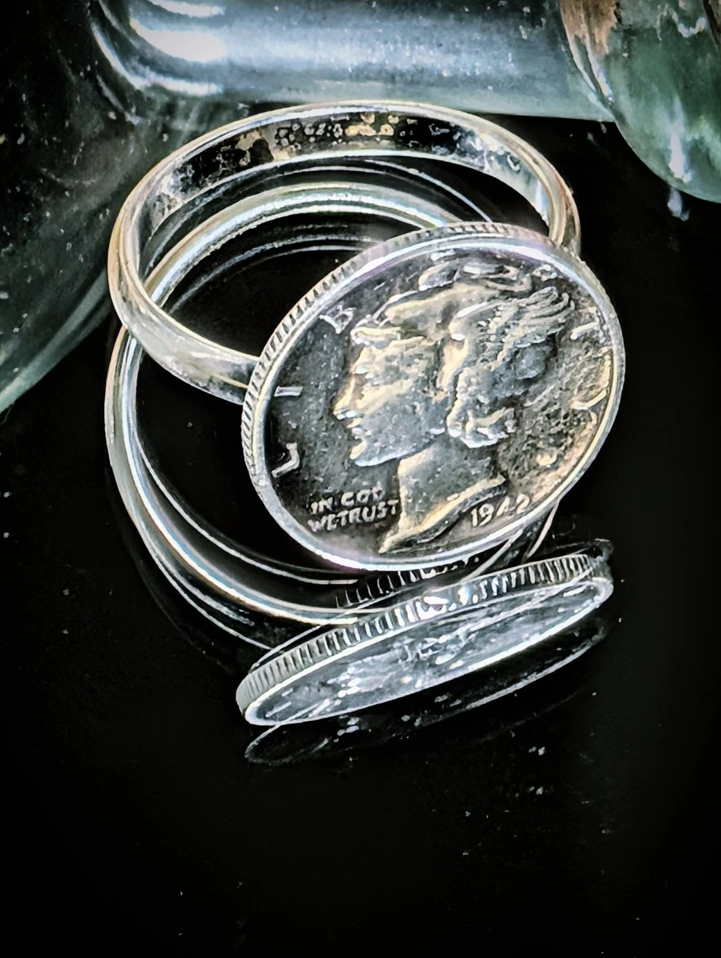 Liberty Mercury Dime Sterling Silver Ring