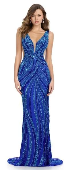 ASHLEYlauren 11980, turquoise/royal, size 14