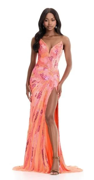ASHLEYlauren 11822, multi coral, size 4