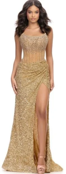 ASHLEYlauren 11238, gold, size 2