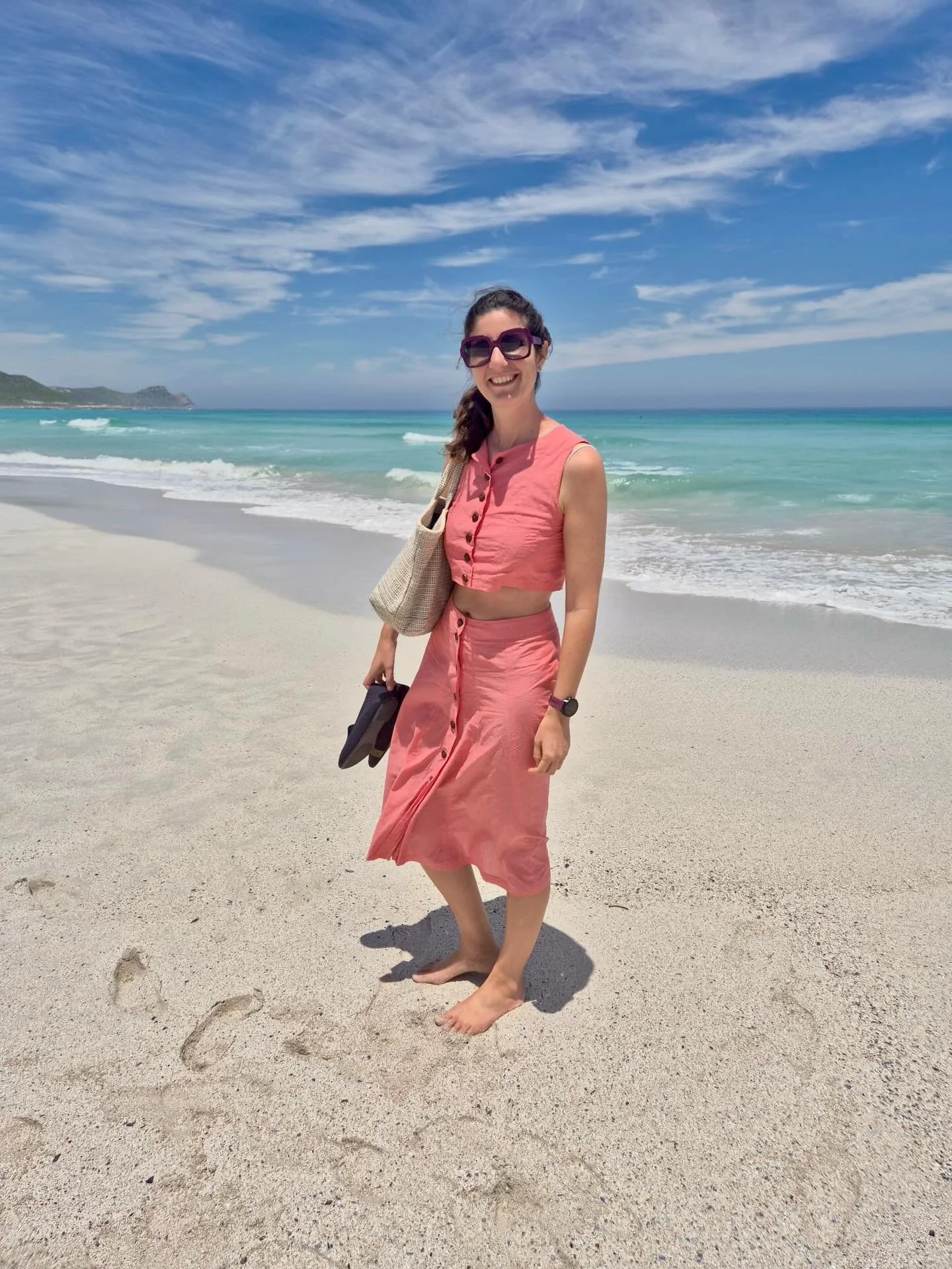 My birthday in South Africa, wearing a red two-piece from my atelier. May the year ahead be curious, free, and in motion. ✨✨✨