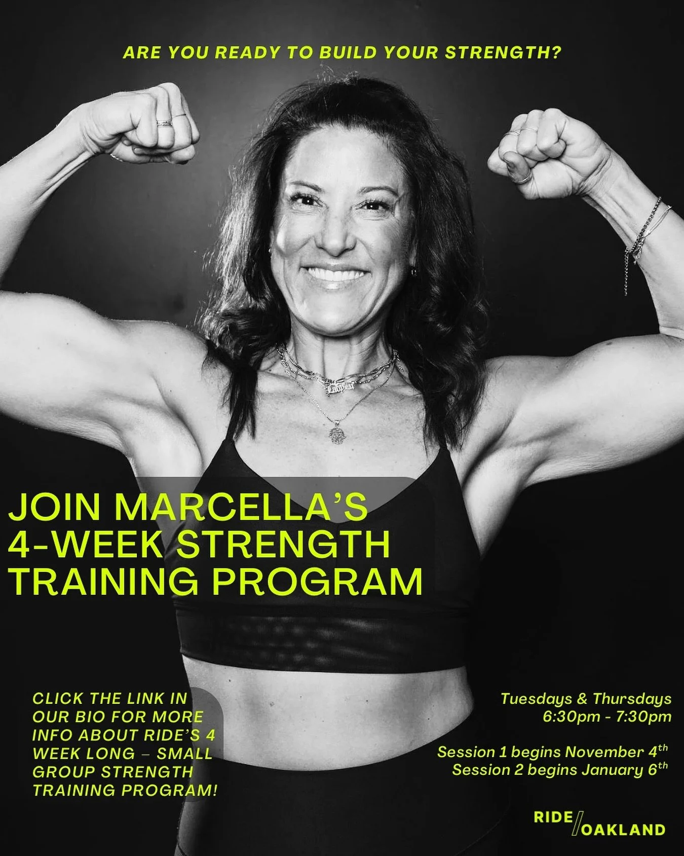 Ready to get stronger inside and out? 💪🏼 Learn more about our for week strength training program with Marcella by checking out the link in our bio! 

#strengthtraining #workout #ride #rideoakland #ladylu #fitness