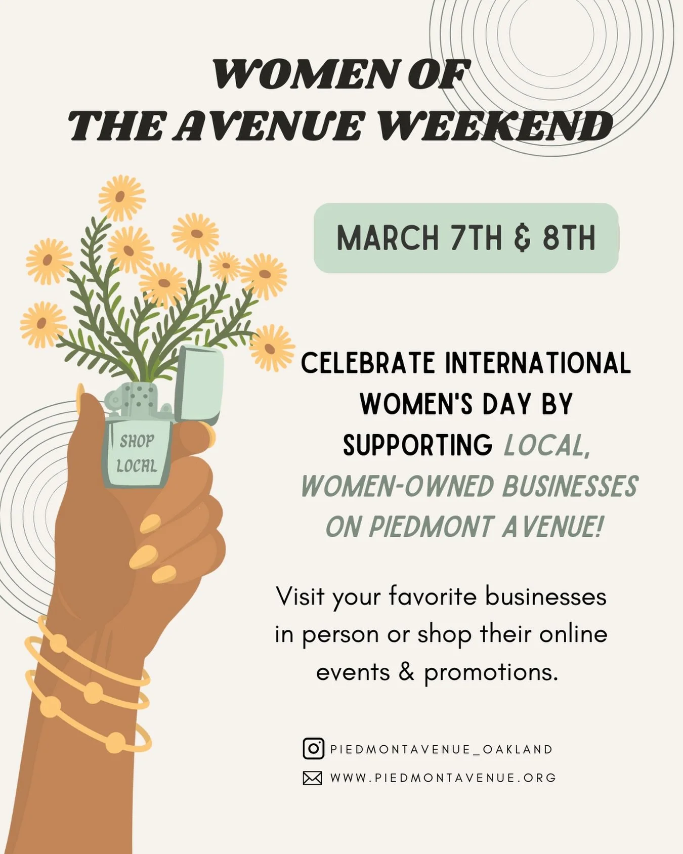 WOMEN OF THE AVENUE 💚On March 7 + 8, our neighborhood is celebrating the incredible women-owned businesses that make Piedmont Ave what it is, and of courseee we&rsquo;re in!

✨ 10% off smoothies + bowls at RIDE Bar when you mention &ldquo;Women of t