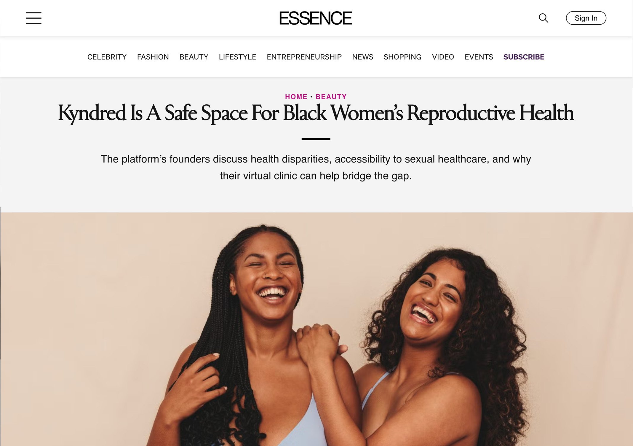 Essence Calls Kyndred ‘A Safe Space for Black Women’