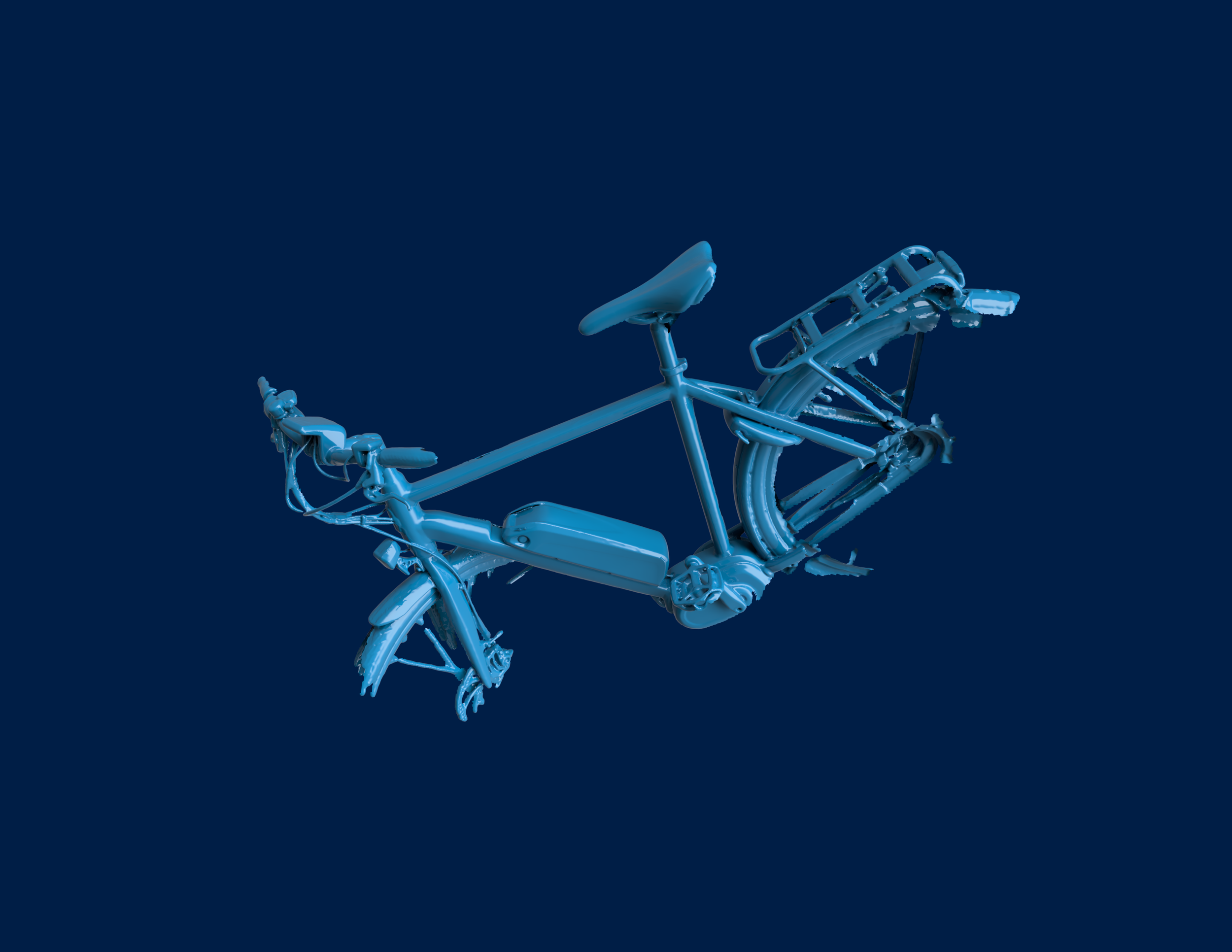 Het scannen van complexe objecten zoals fietsen vereist meerdere stappen om elk detail vast te leggen. Deze scan toont onze voortgang bij het vastleggen van dergelijke uitdagingen.